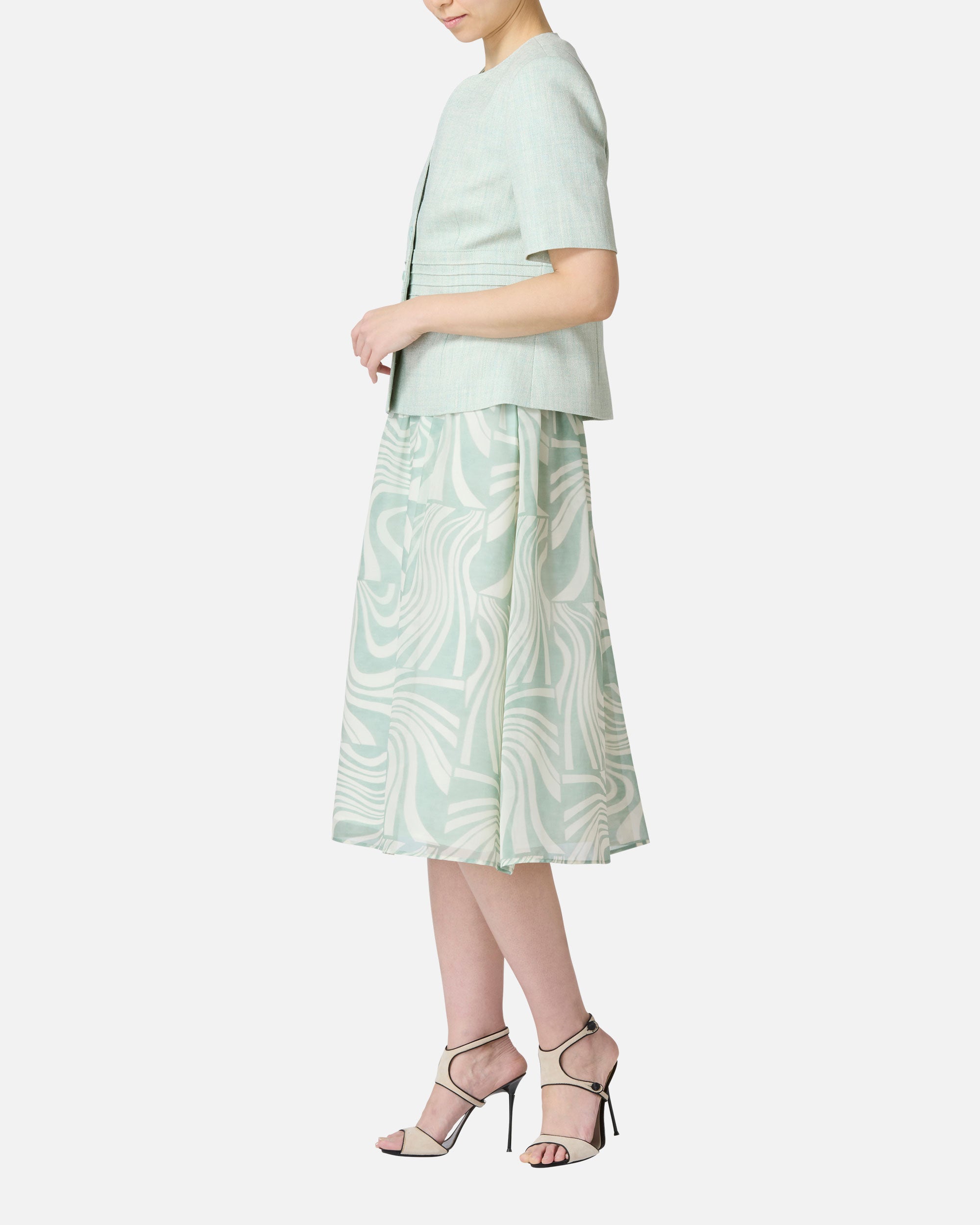 Marble silk georgette dress