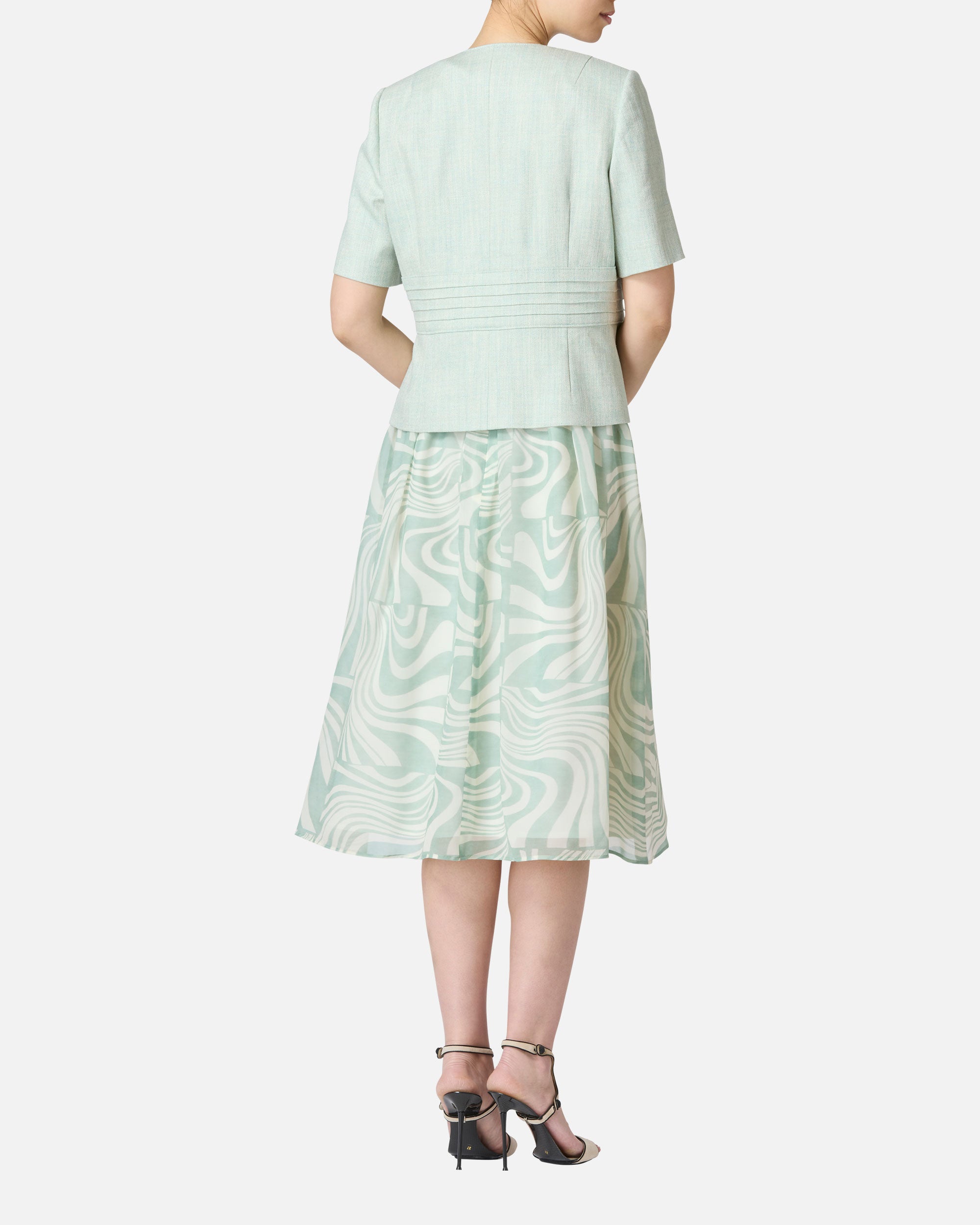 Marble silk georgette dress