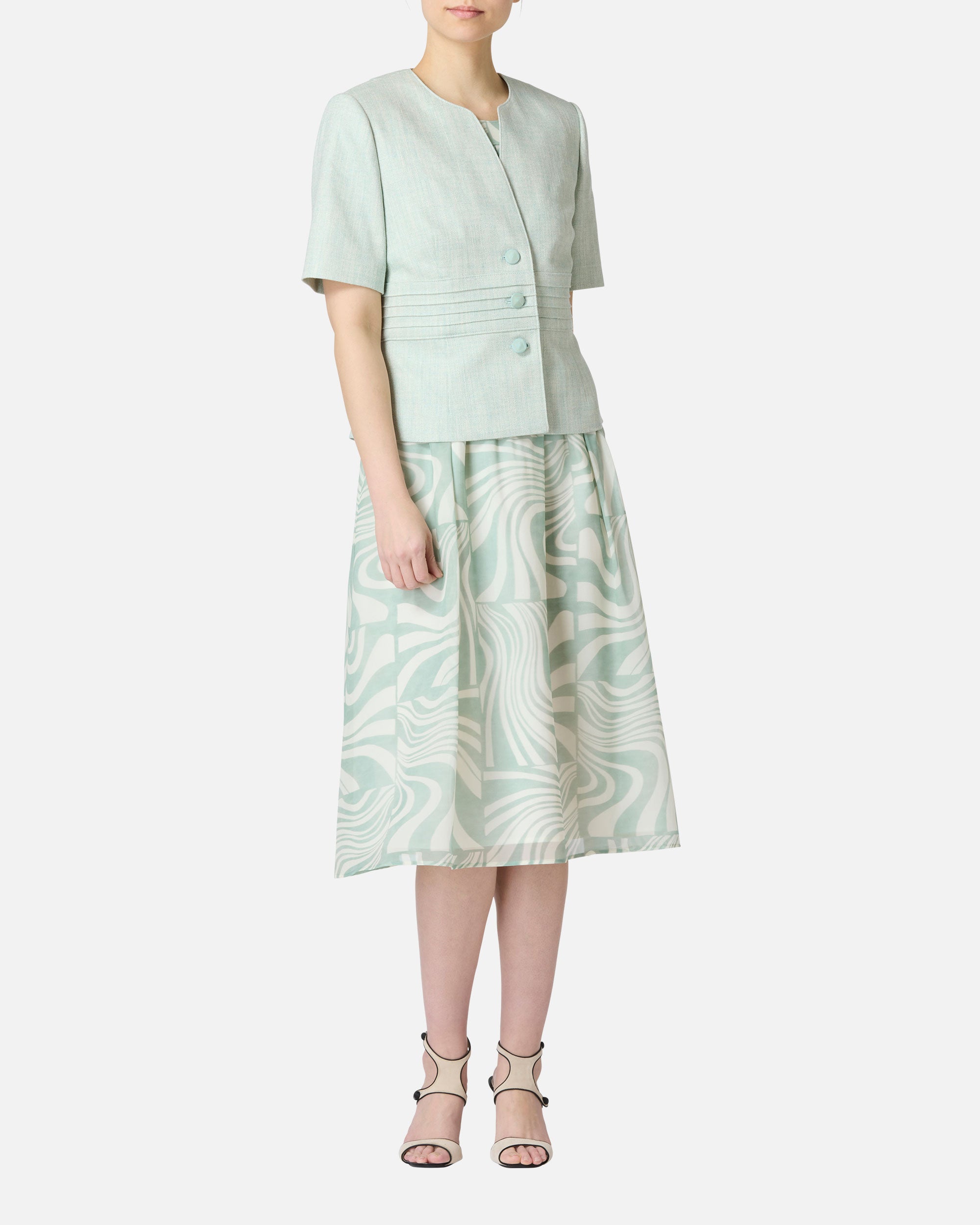 Marble silk georgette dress