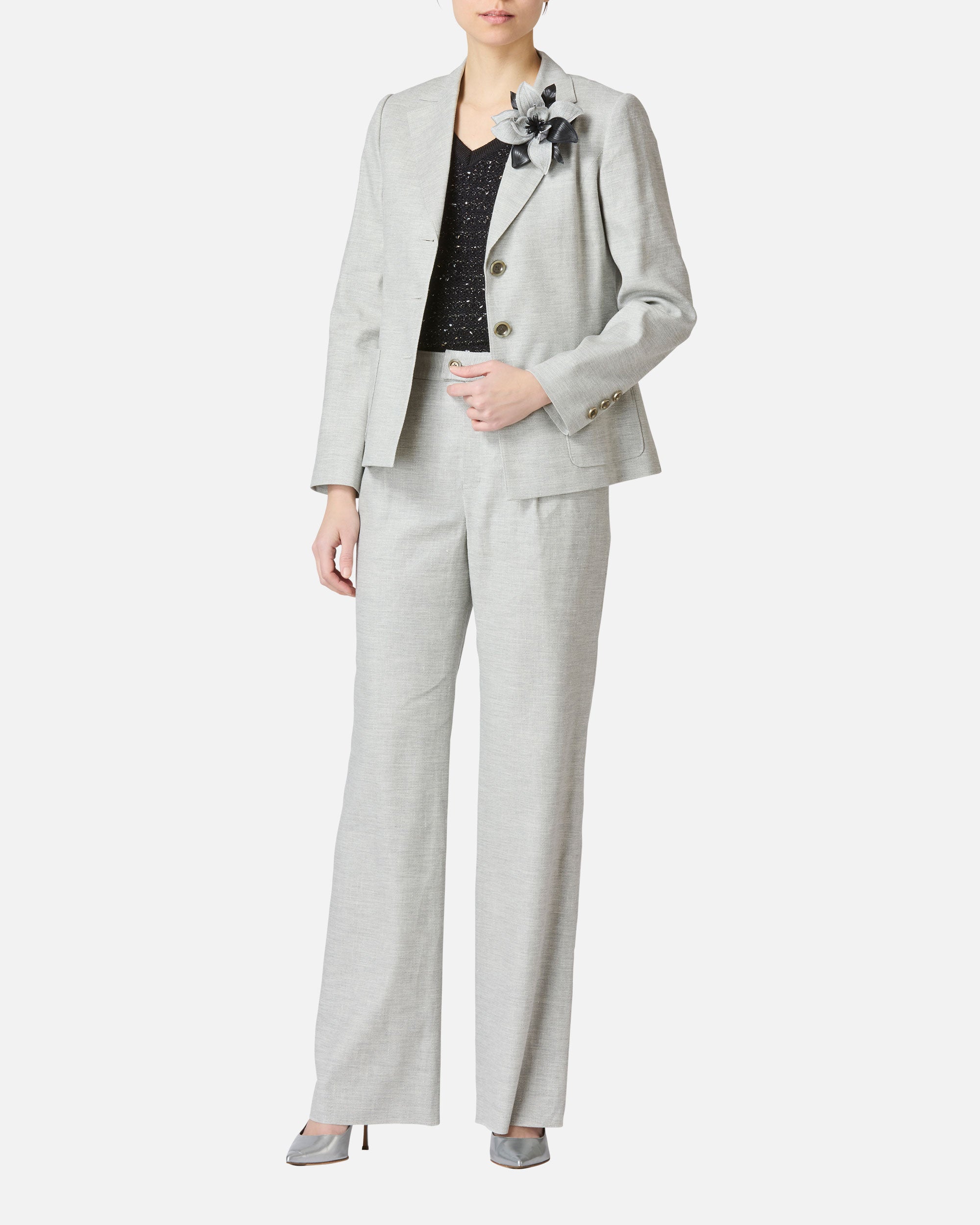 Linen x Faux Leather Corsage