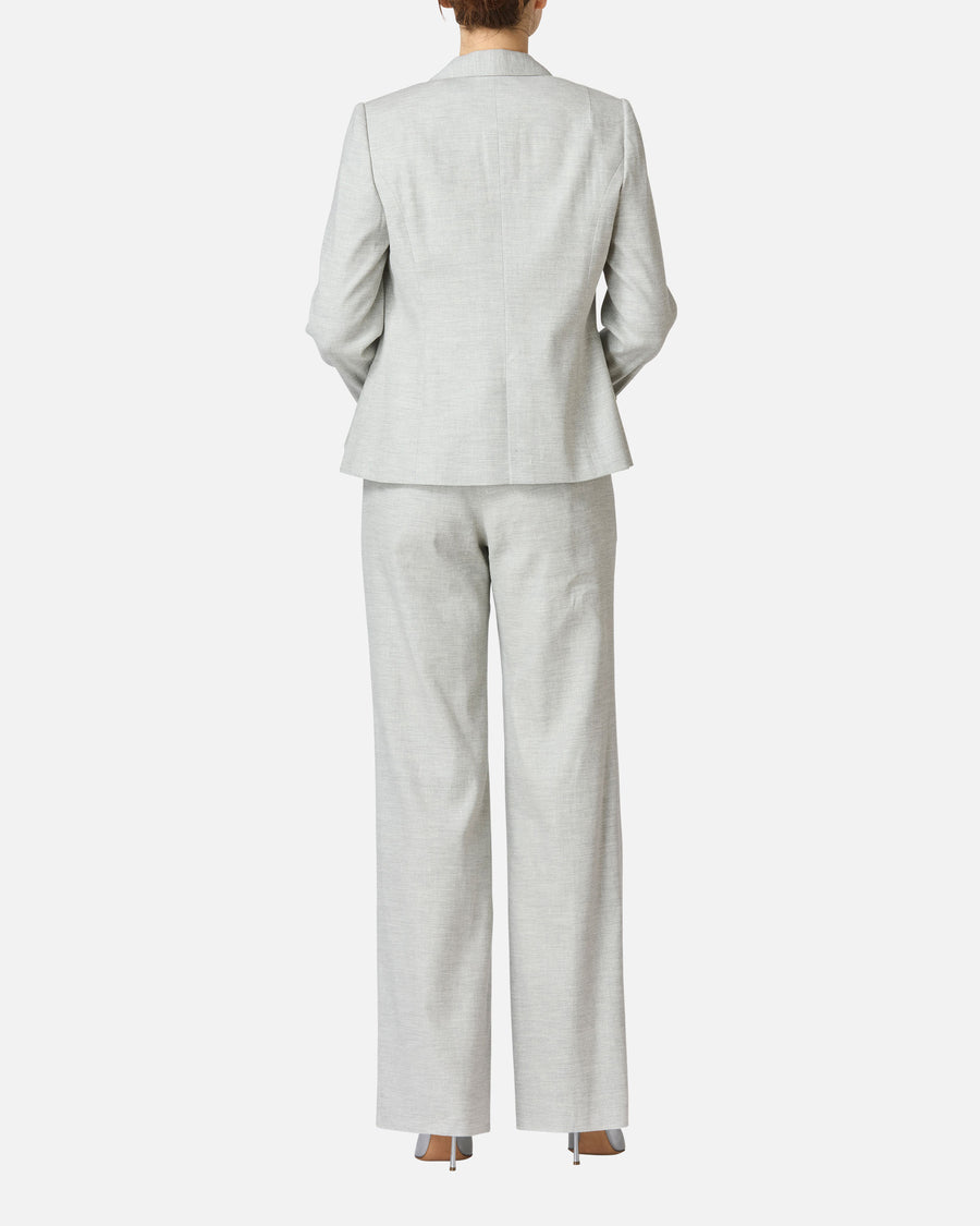 Stretch linen tuck pants