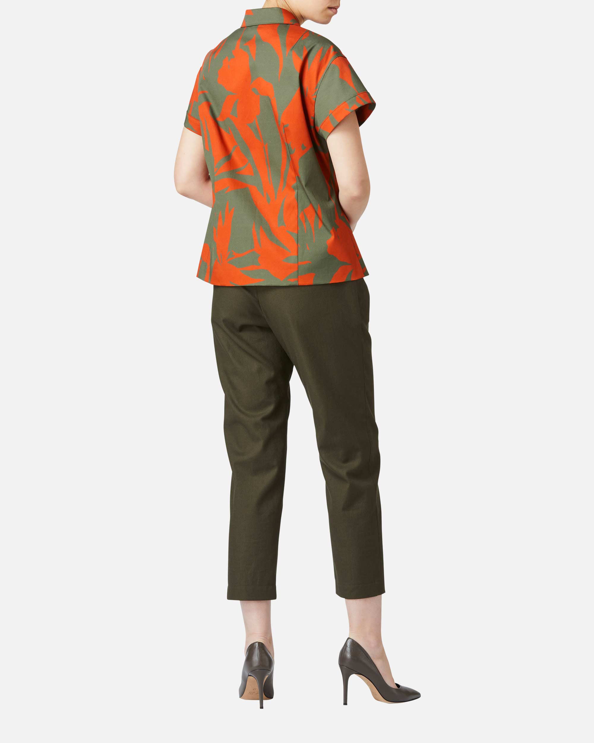 Cotton canvas straight pants