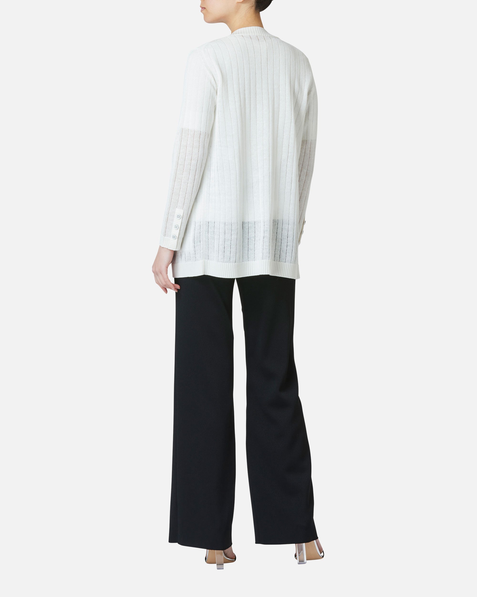 Linen polyester long cardigan