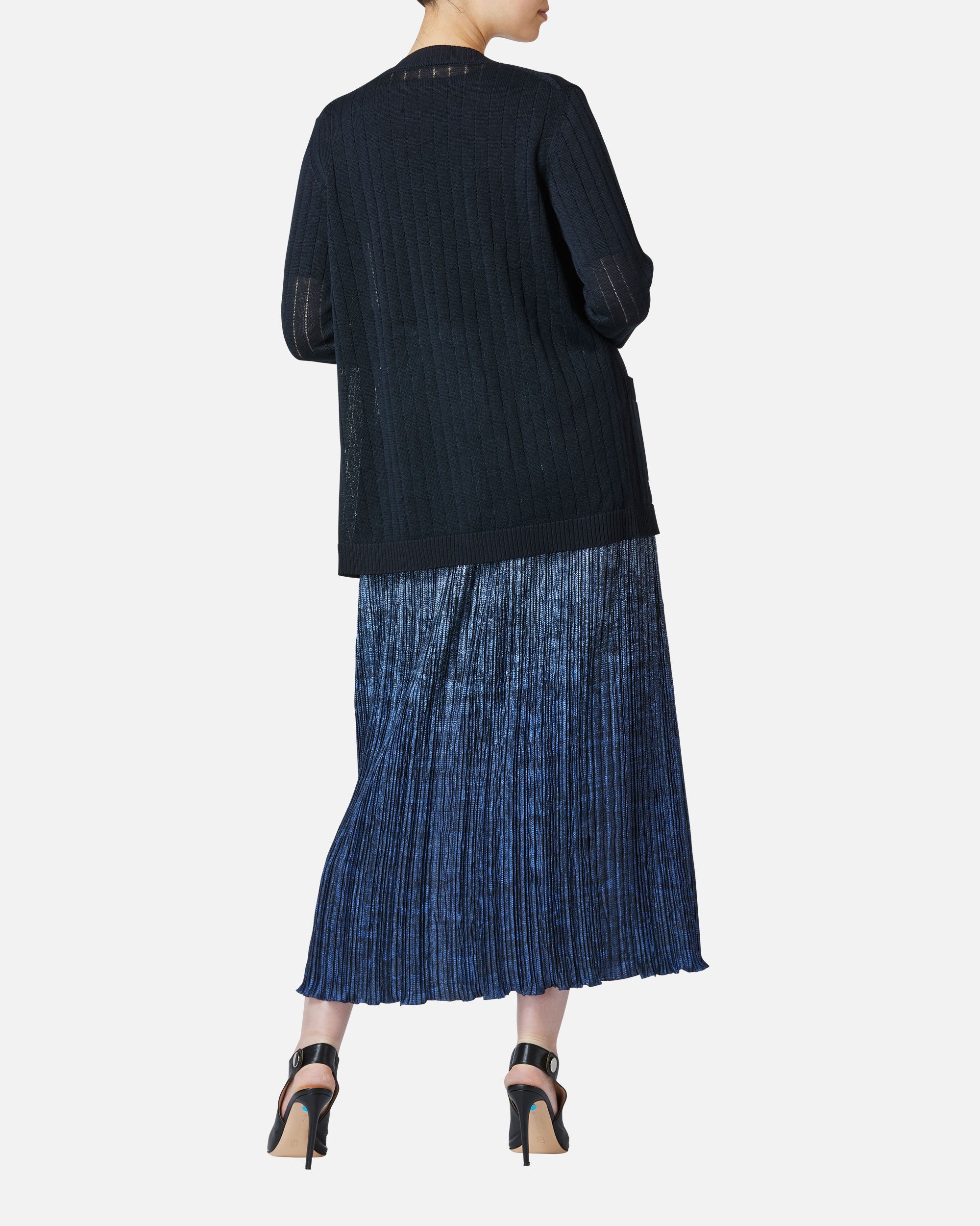 Linen polyester long cardigan