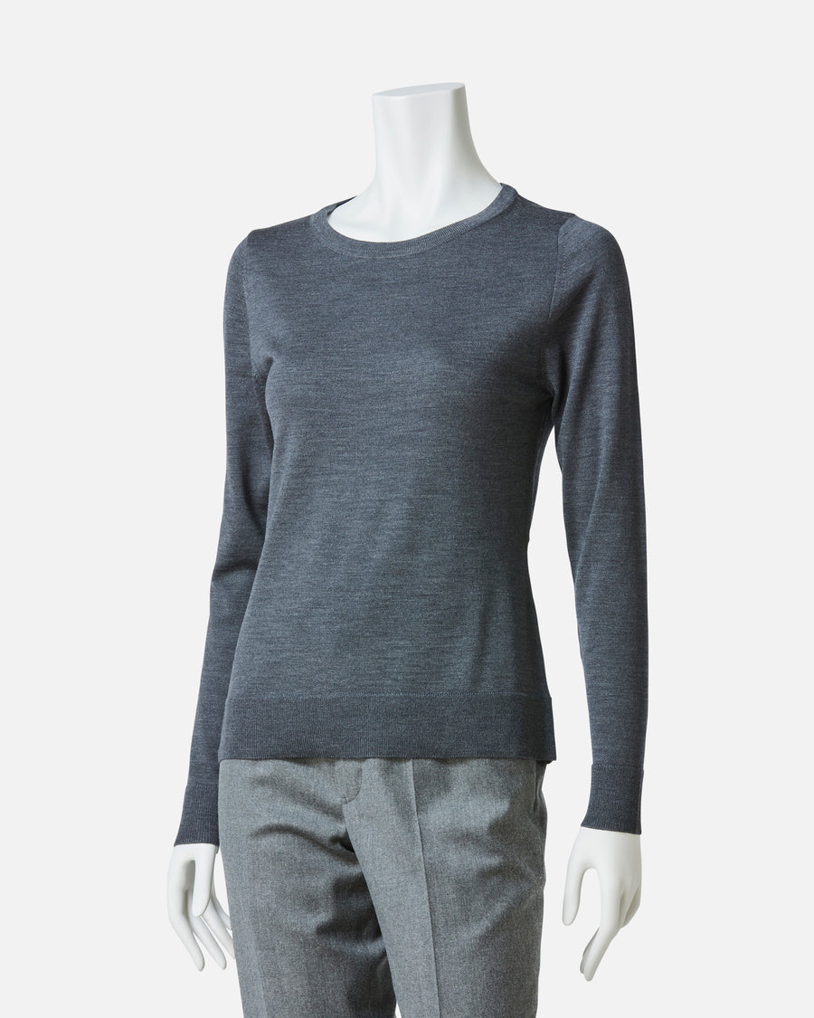 Wool Cashmere Crew-Neck Pullover