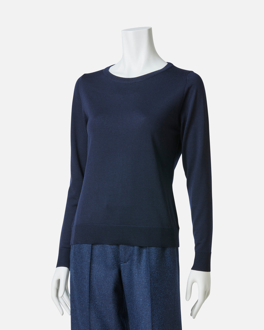 Wool Cashmere Crew-Neck Pullover