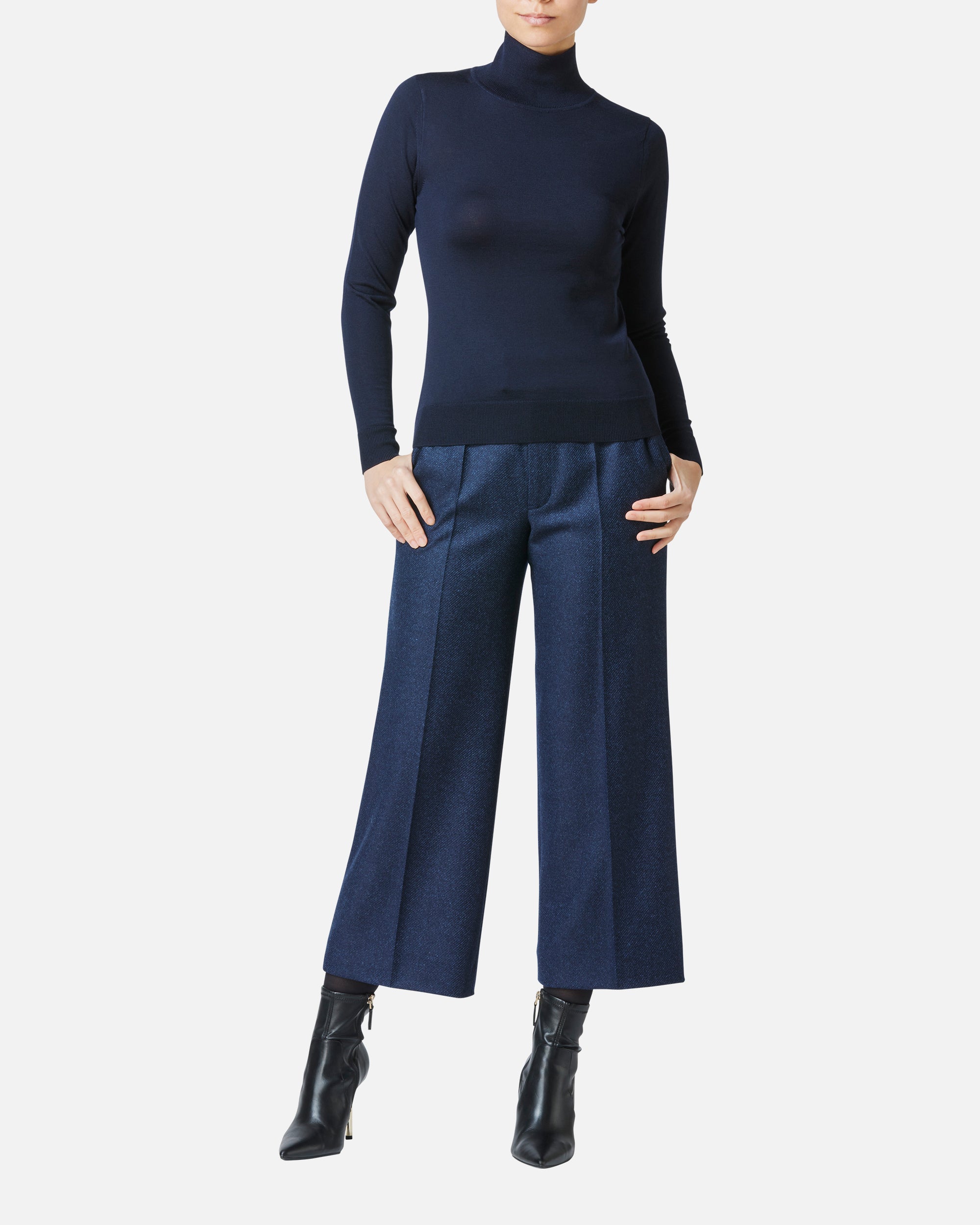 Wool Cashmere High-Neck Pullover