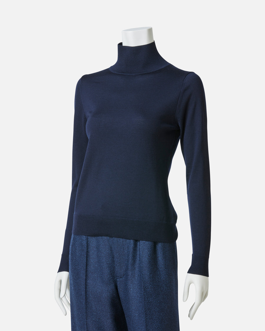 Wool Cashmere High-Neck Pullover