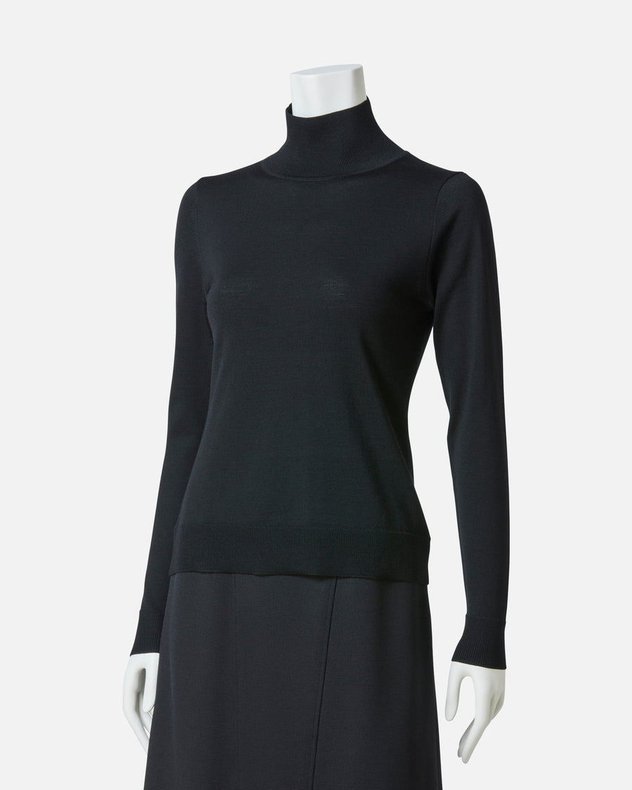 Wool Cashmere High-Neck Pullover