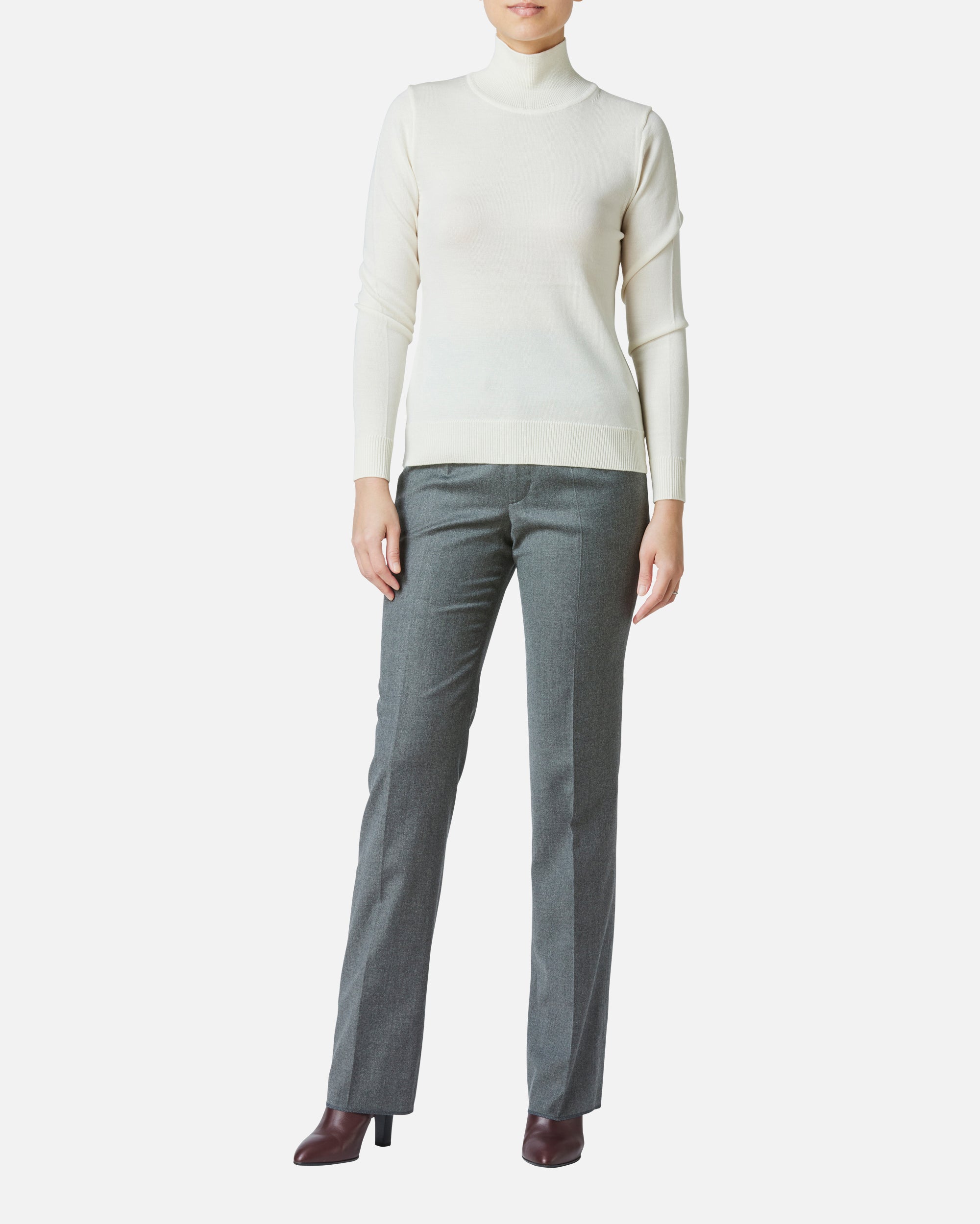 Wool Cashmere High-Neck Pullover