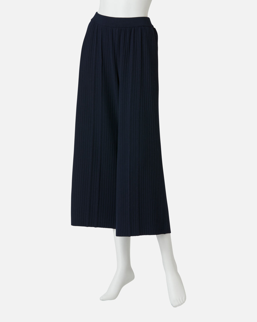 Semi-wide knit pants