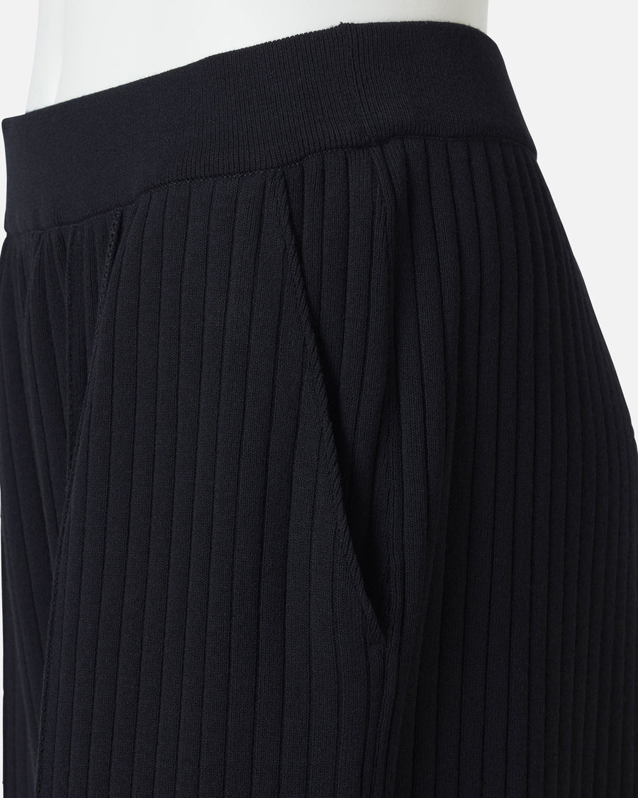 Semi-wide knit pants