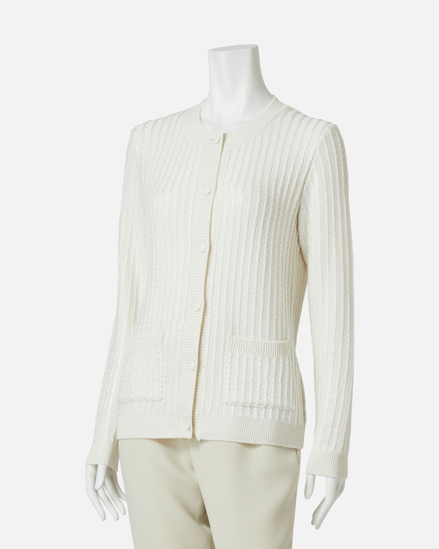 Tuck knit cardigan