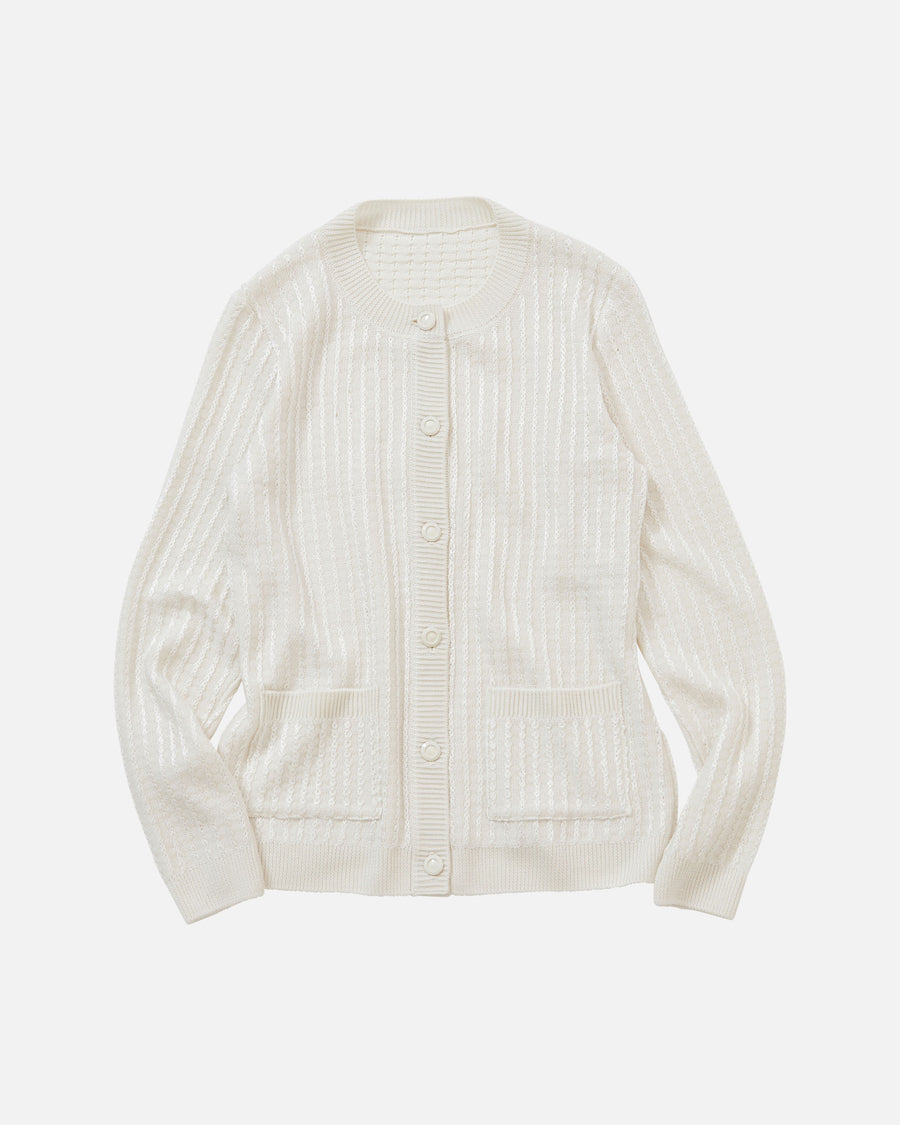 Tuck knit cardigan