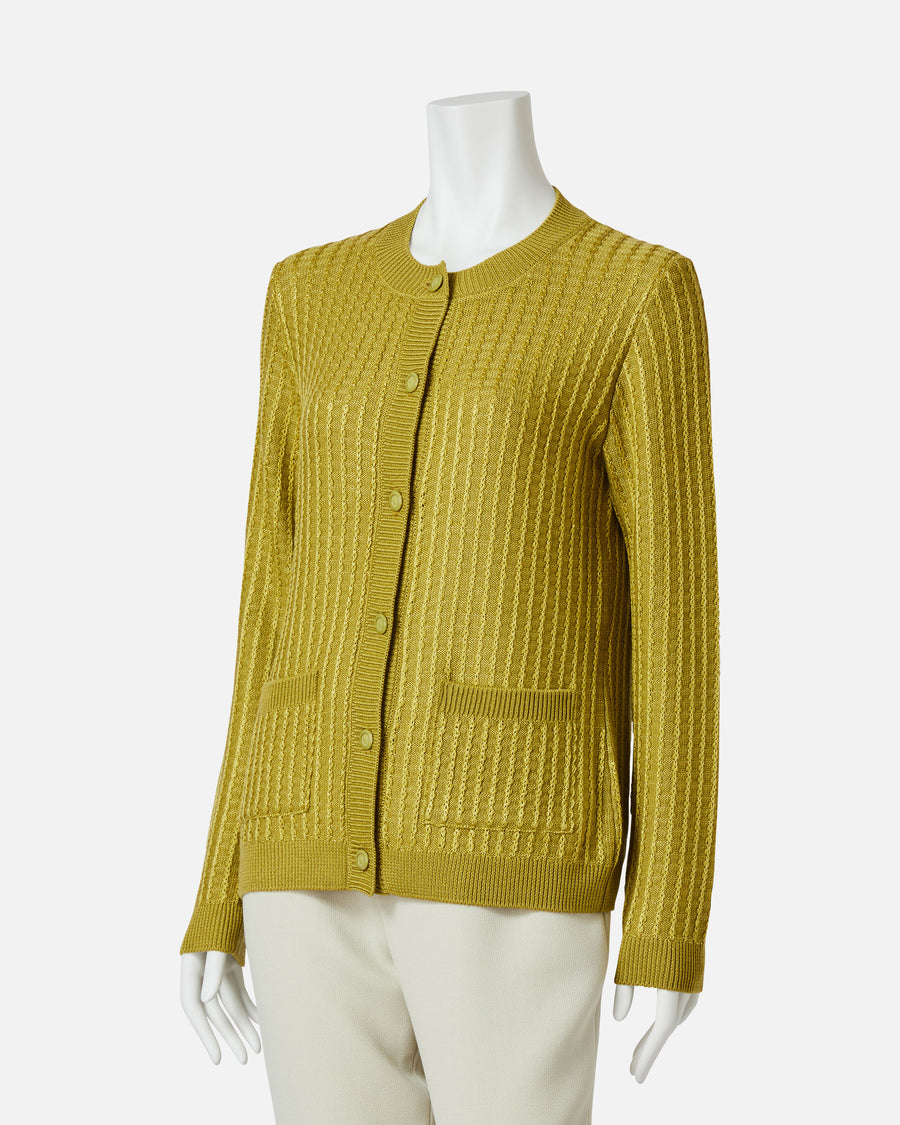 Tuck knit cardigan