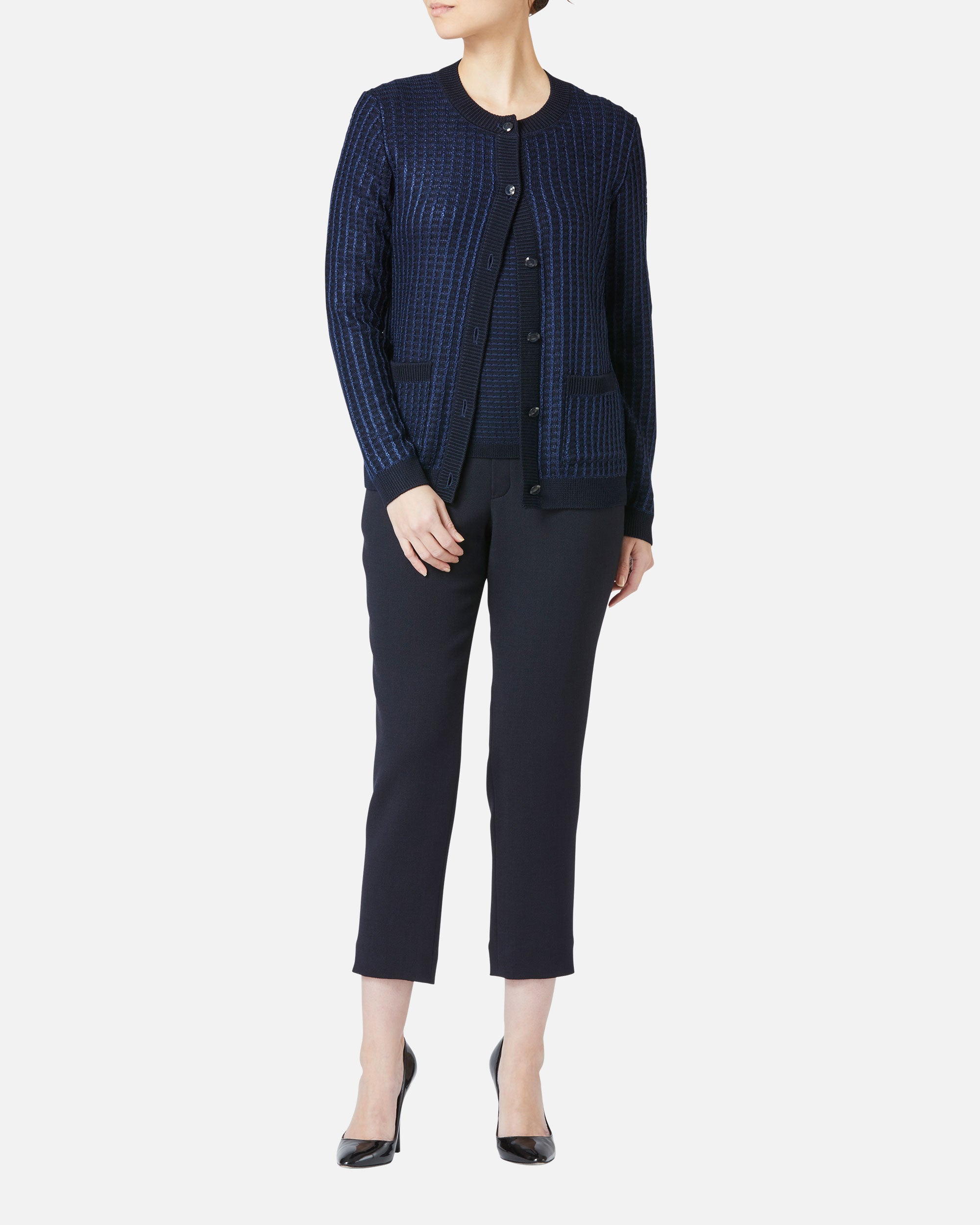 Tuck knit cardigan