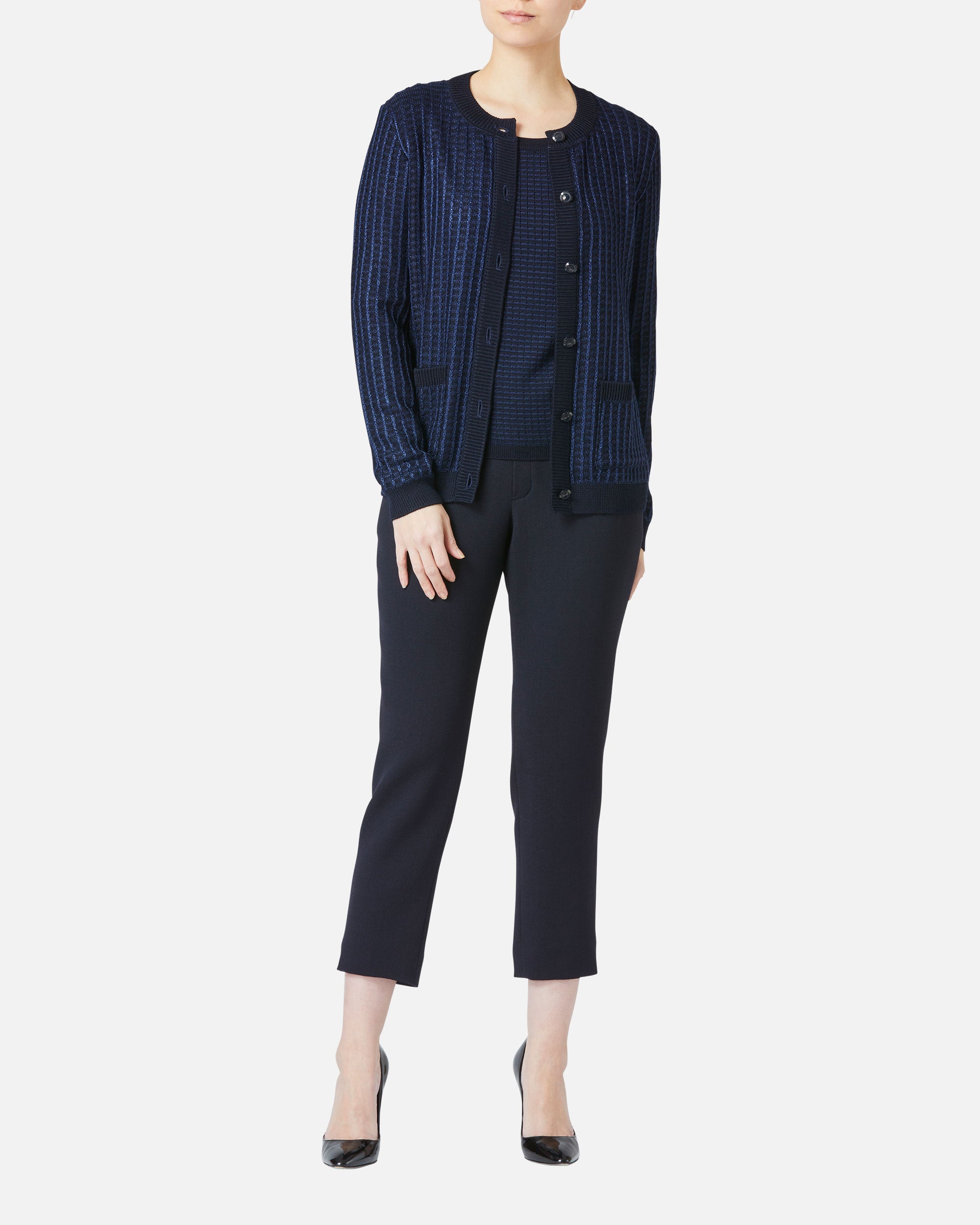 Tuck knit cardigan