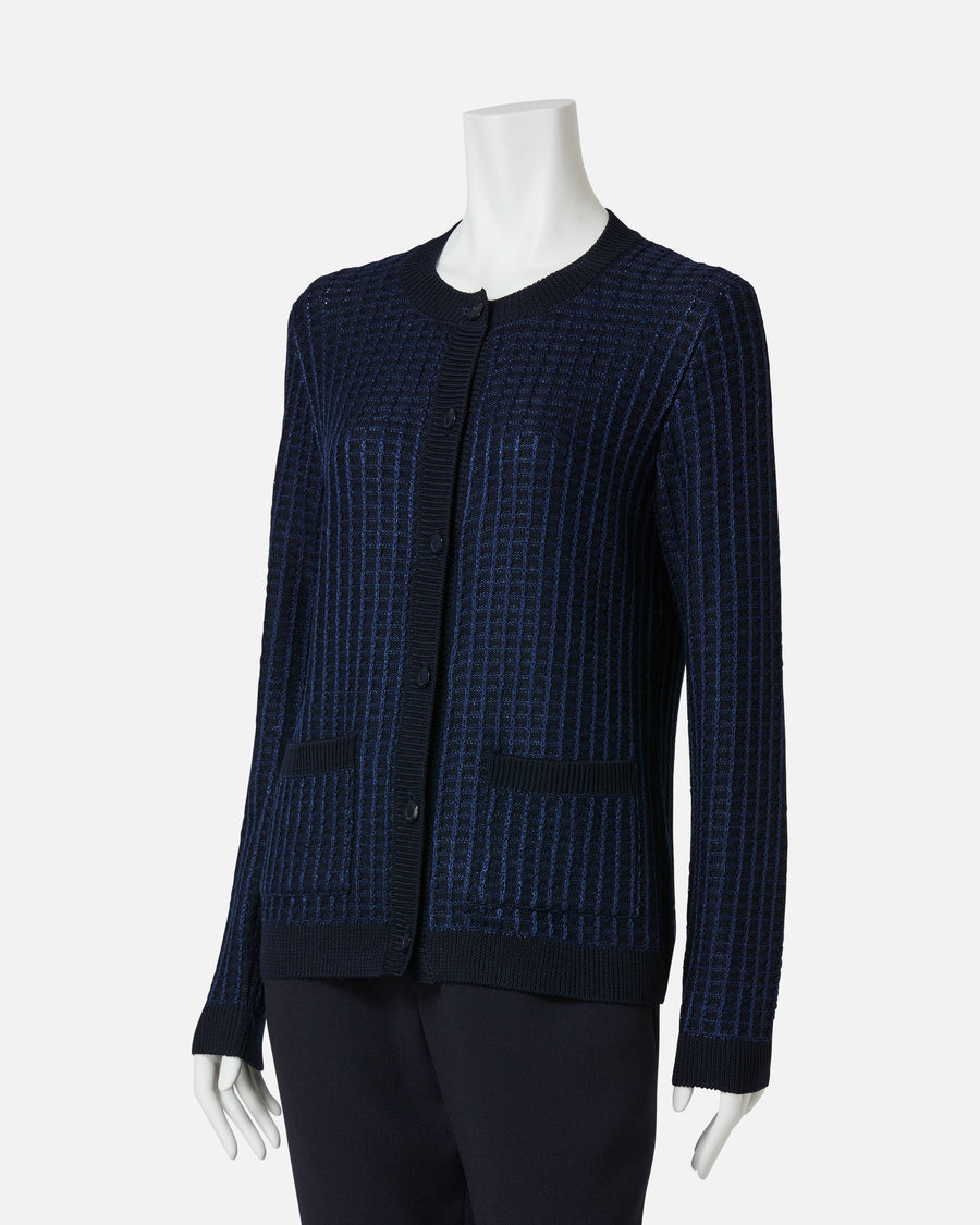 Tuck knit cardigan