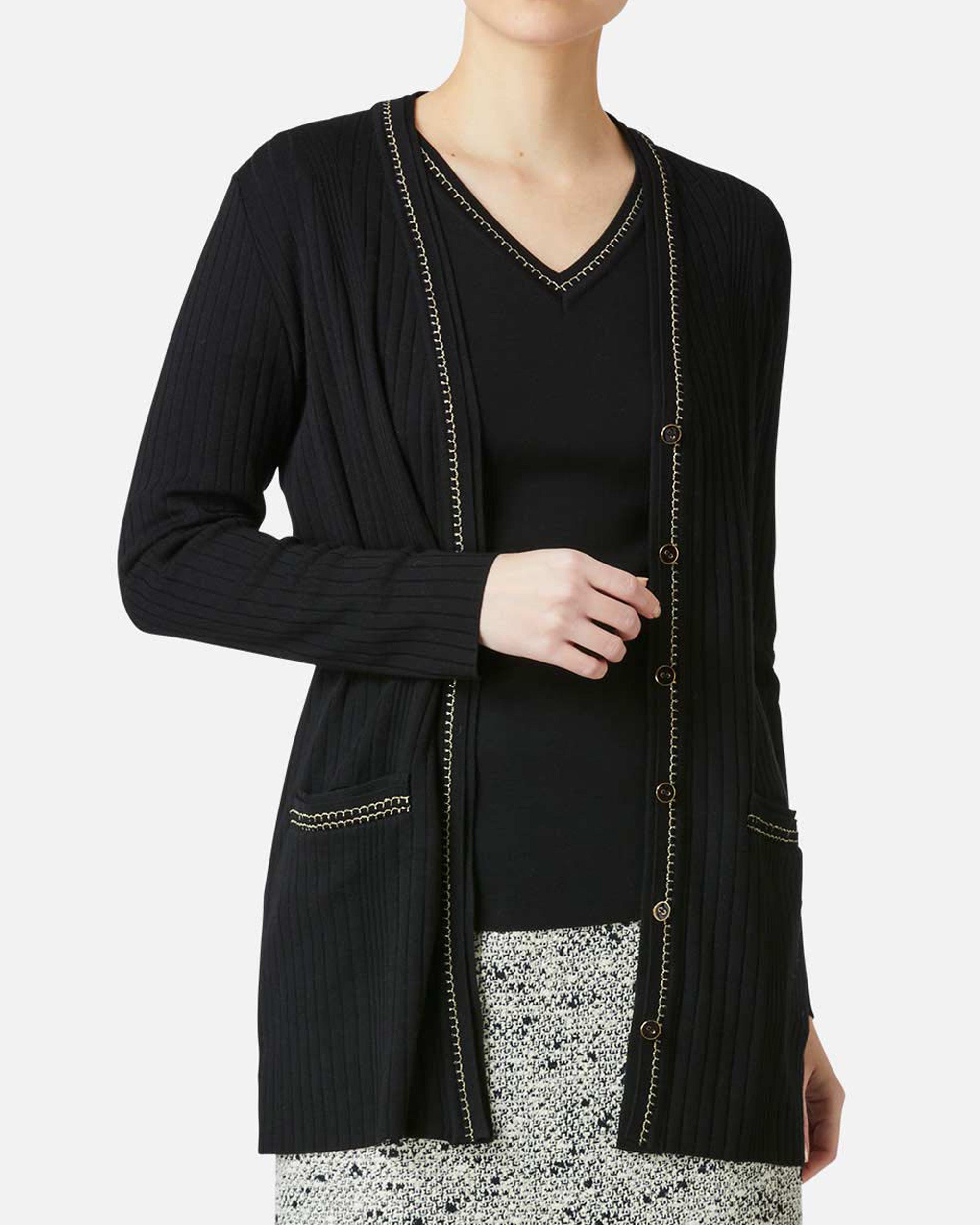 Silk x Lame Knit Cardigan