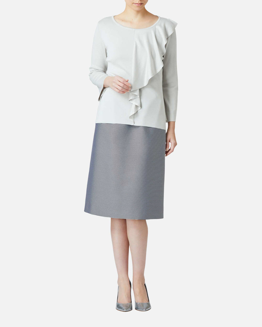 Silk nylon jacquard skirt