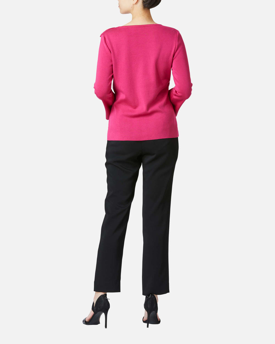 Stretch crepe tapered pants