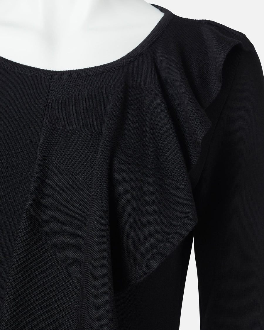 Silk frill knit pullover