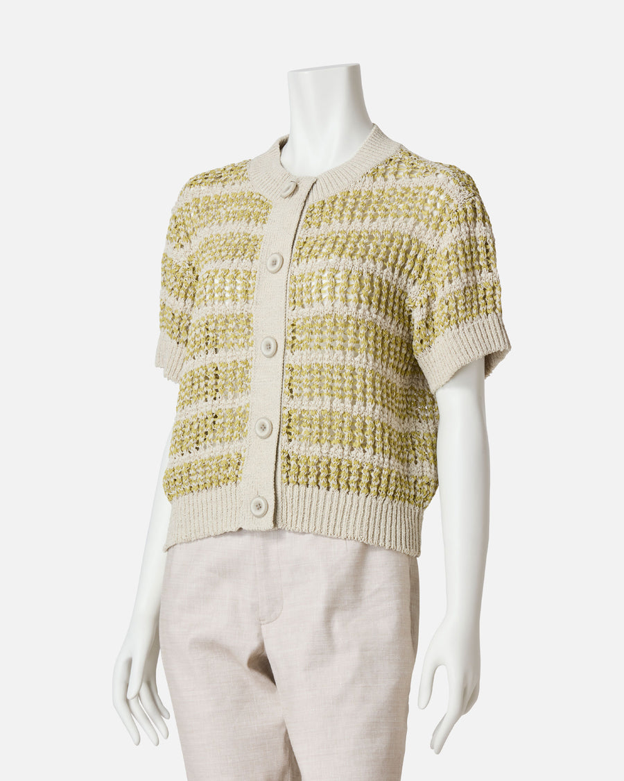 Striped short cardigan