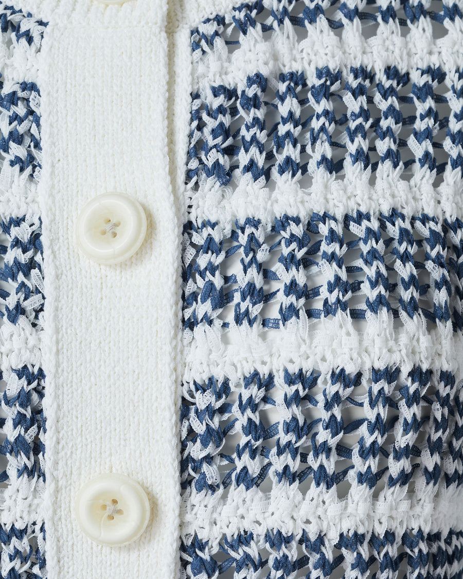 Striped short cardigan