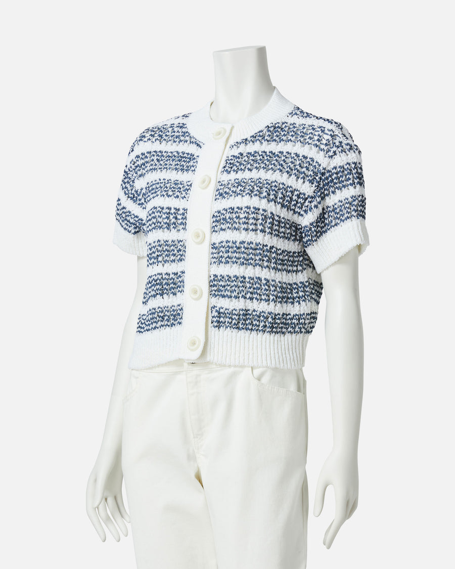 Striped short cardigan