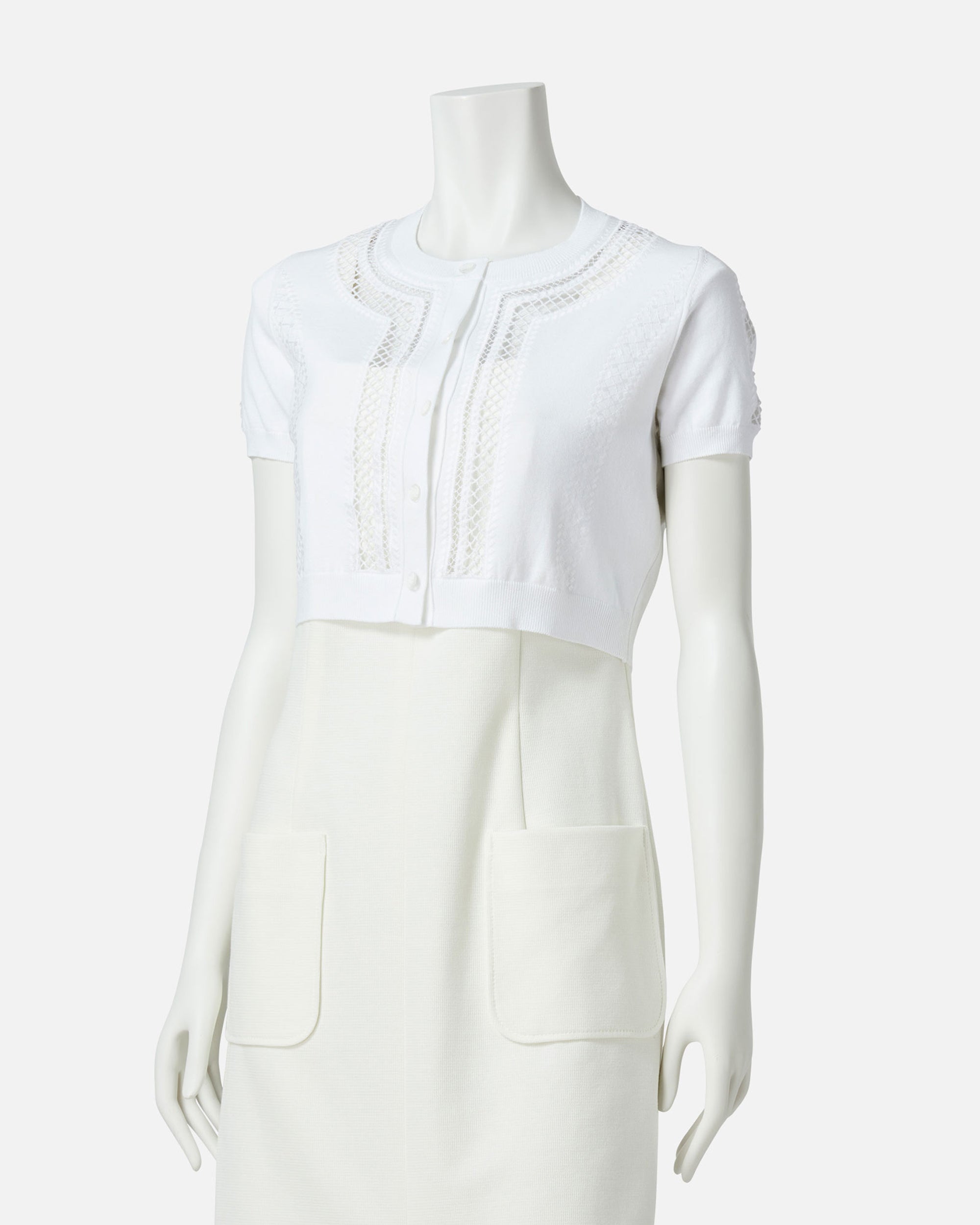 Embroidered stitch bolero cardigan