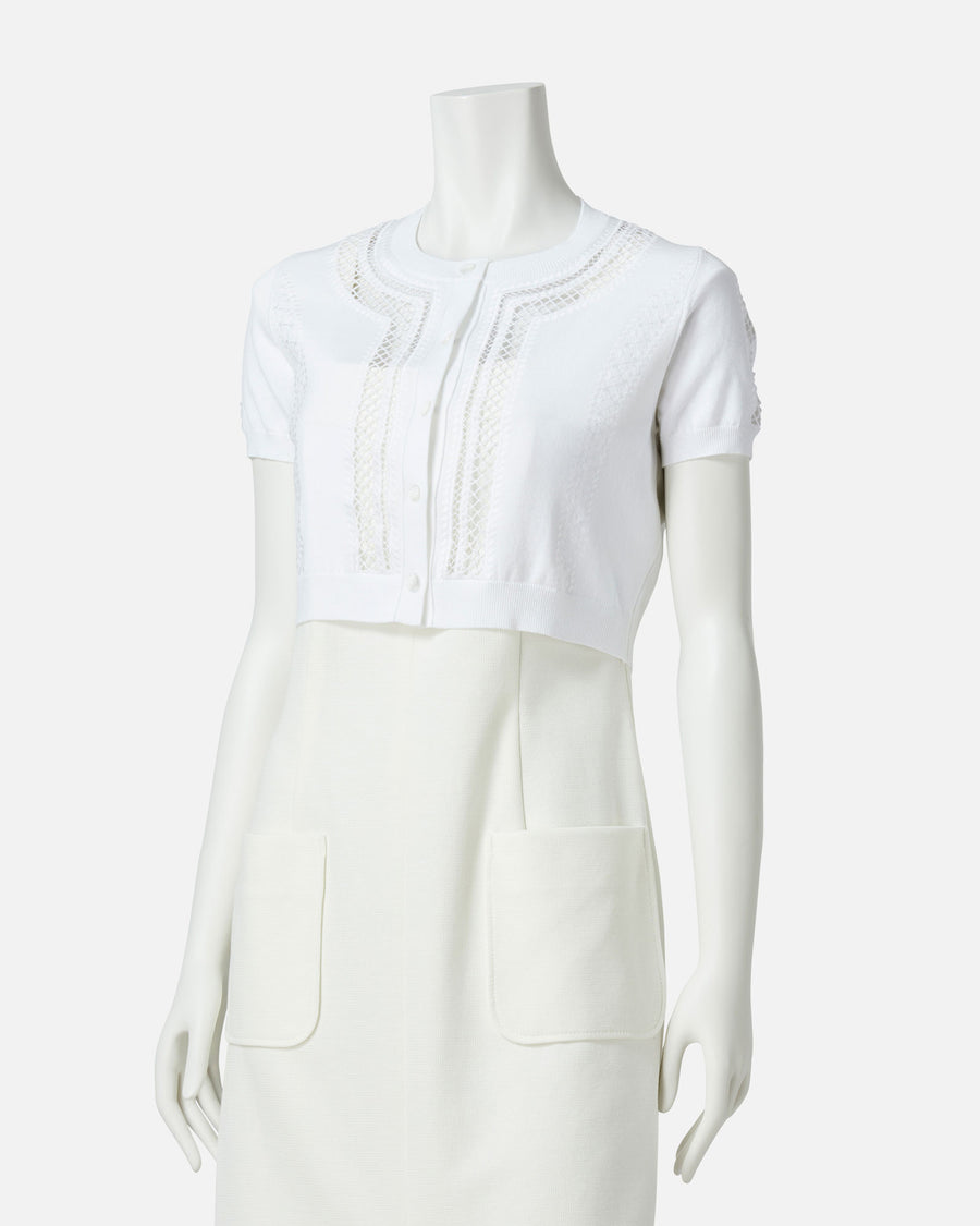 Embroidered stitch bolero cardigan