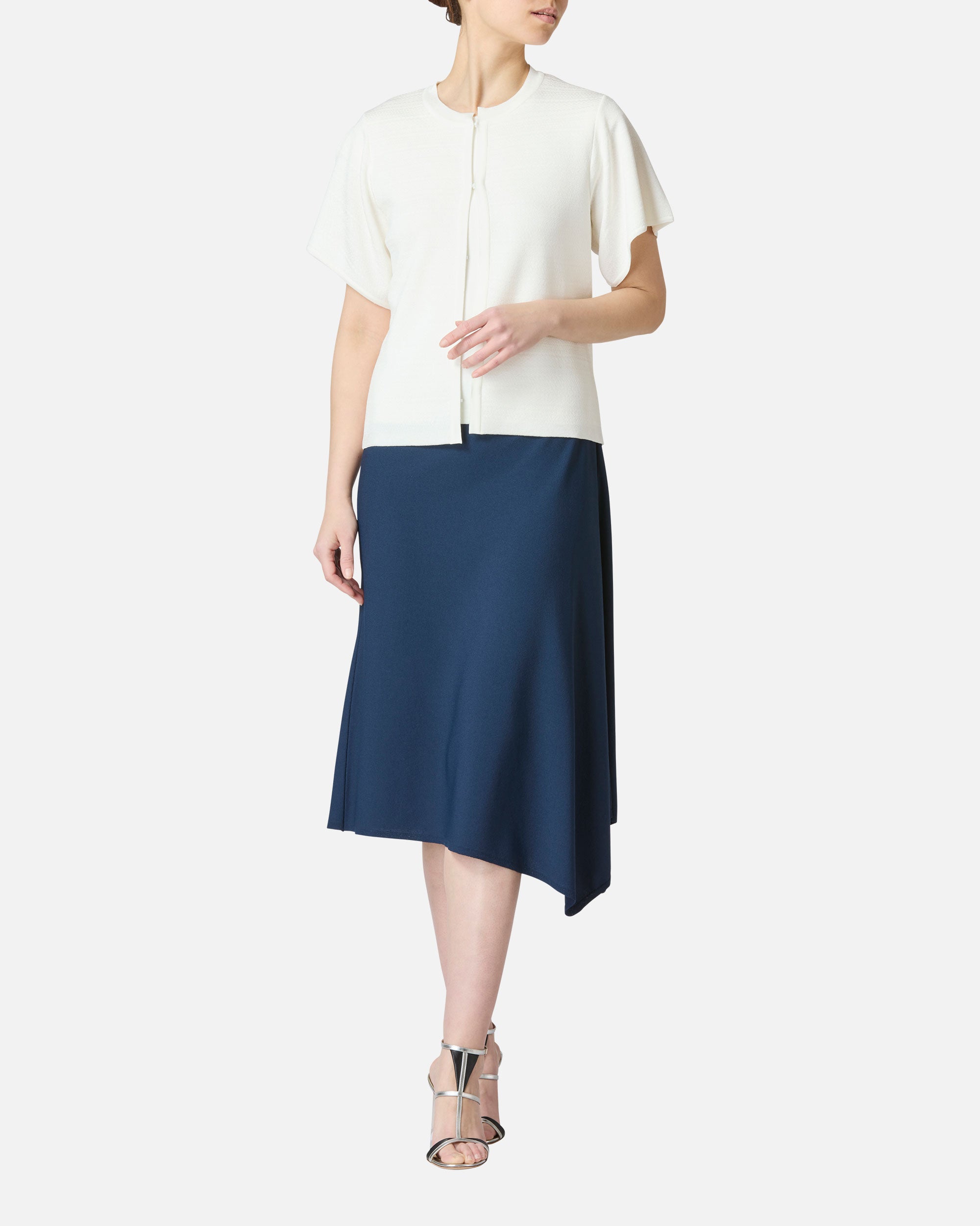 Asymmetrical knit skirt