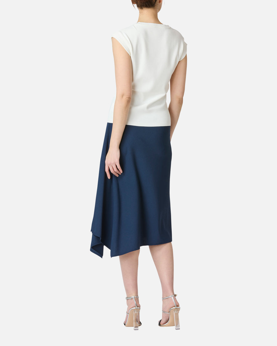 Asymmetrical knit skirt