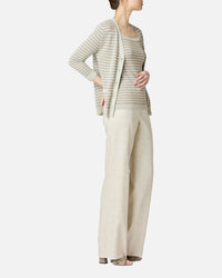 Striped knit cardigan with glitter