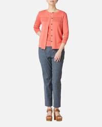 Silk linen mesh pullover