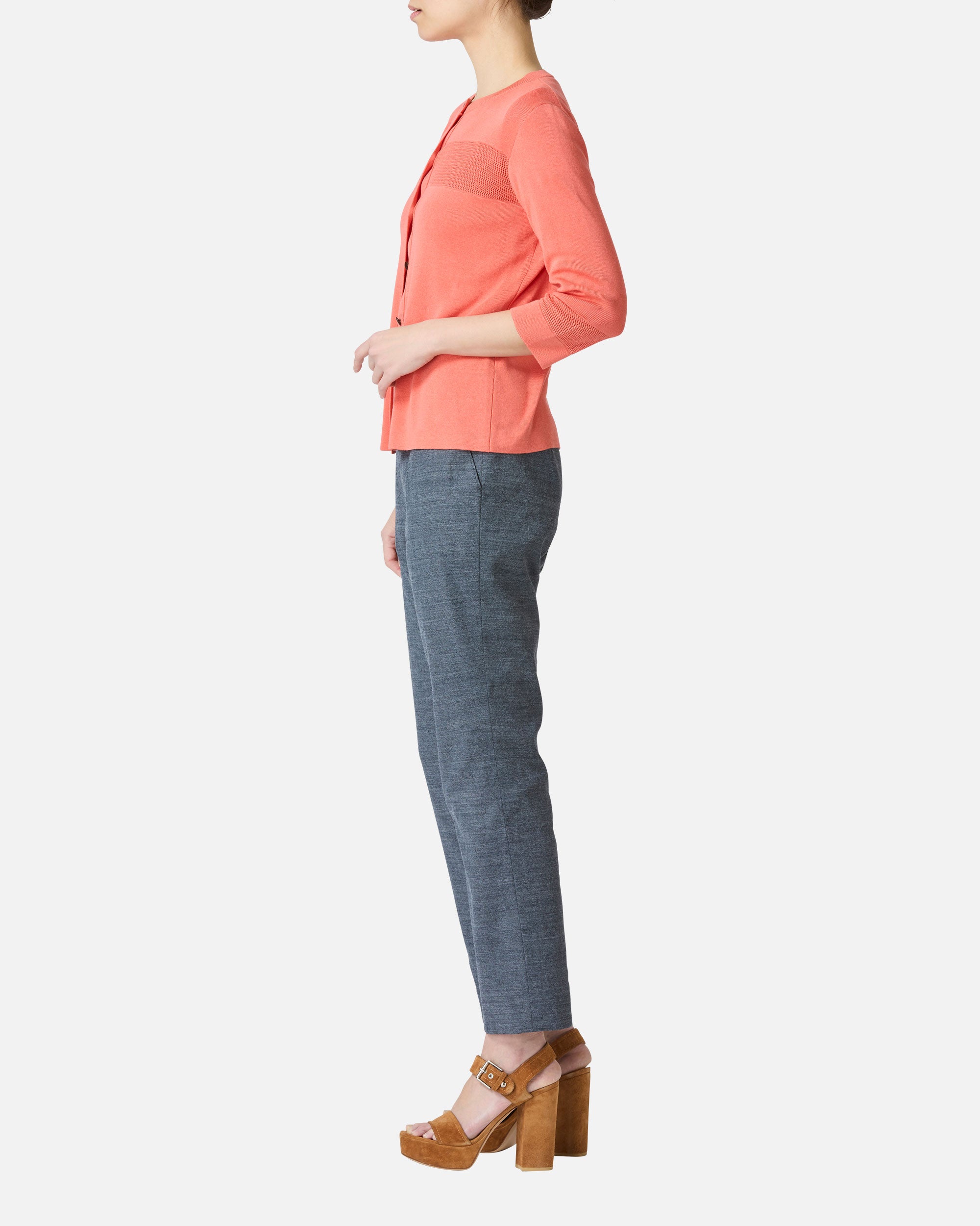 Silk linen mesh cardigan