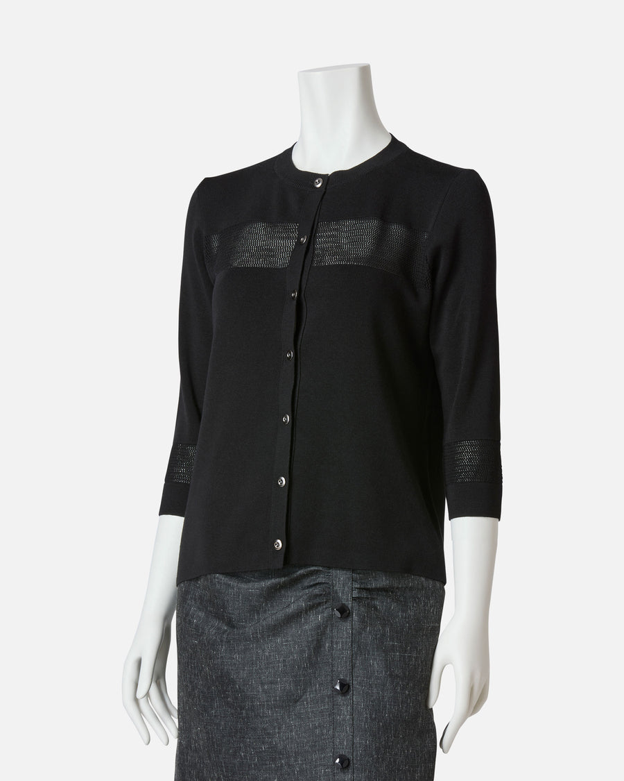 Silk linen mesh cardigan