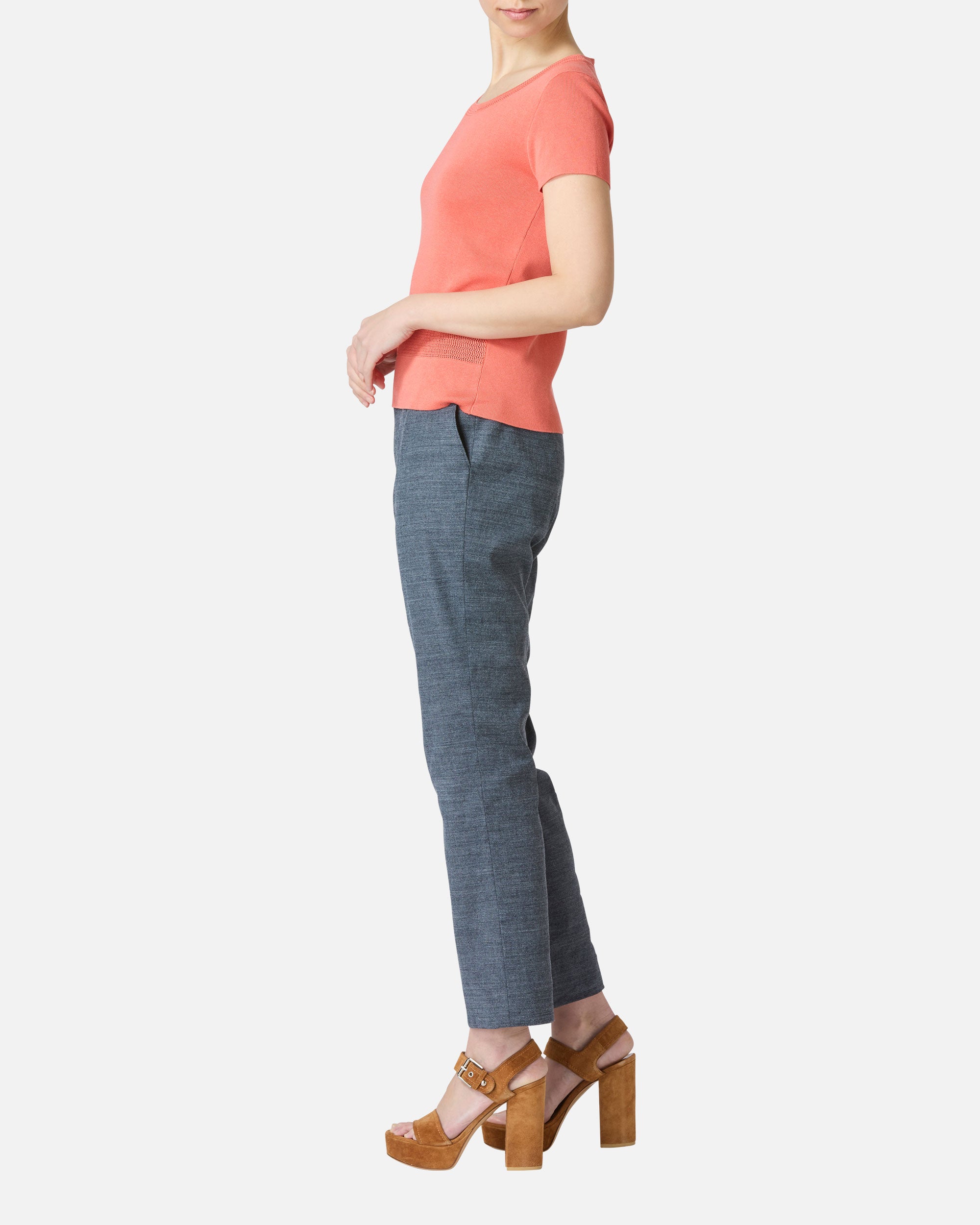 Silk linen mesh pullover