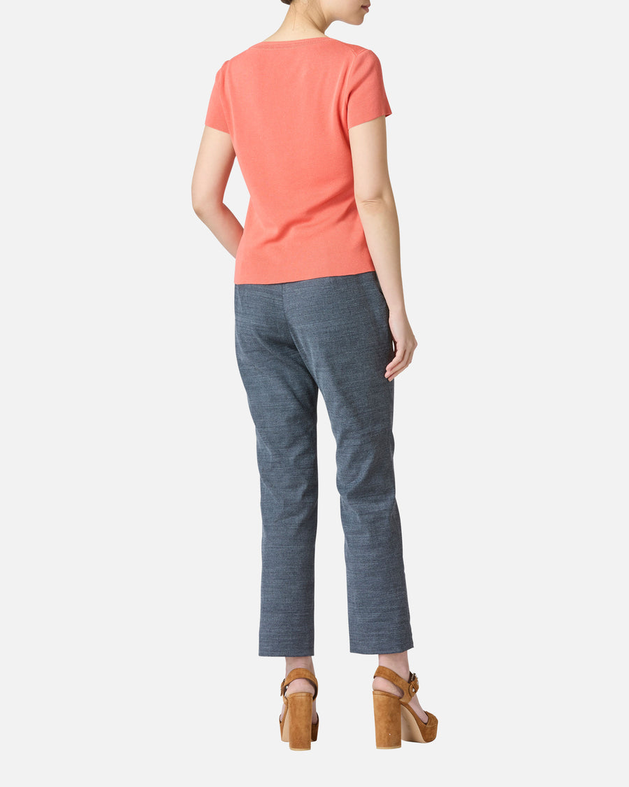 Silk linen mesh pullover