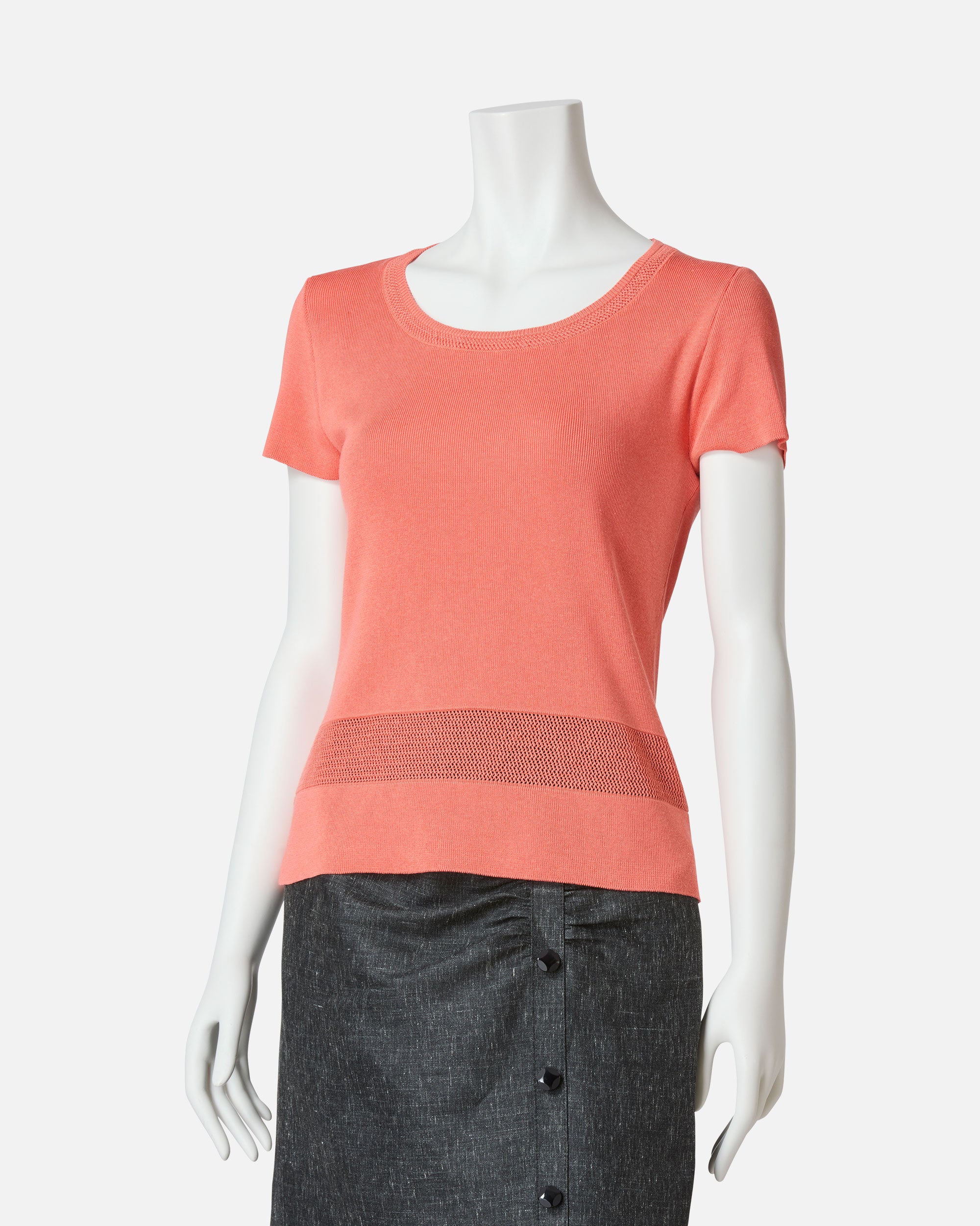 Silk linen mesh pullover