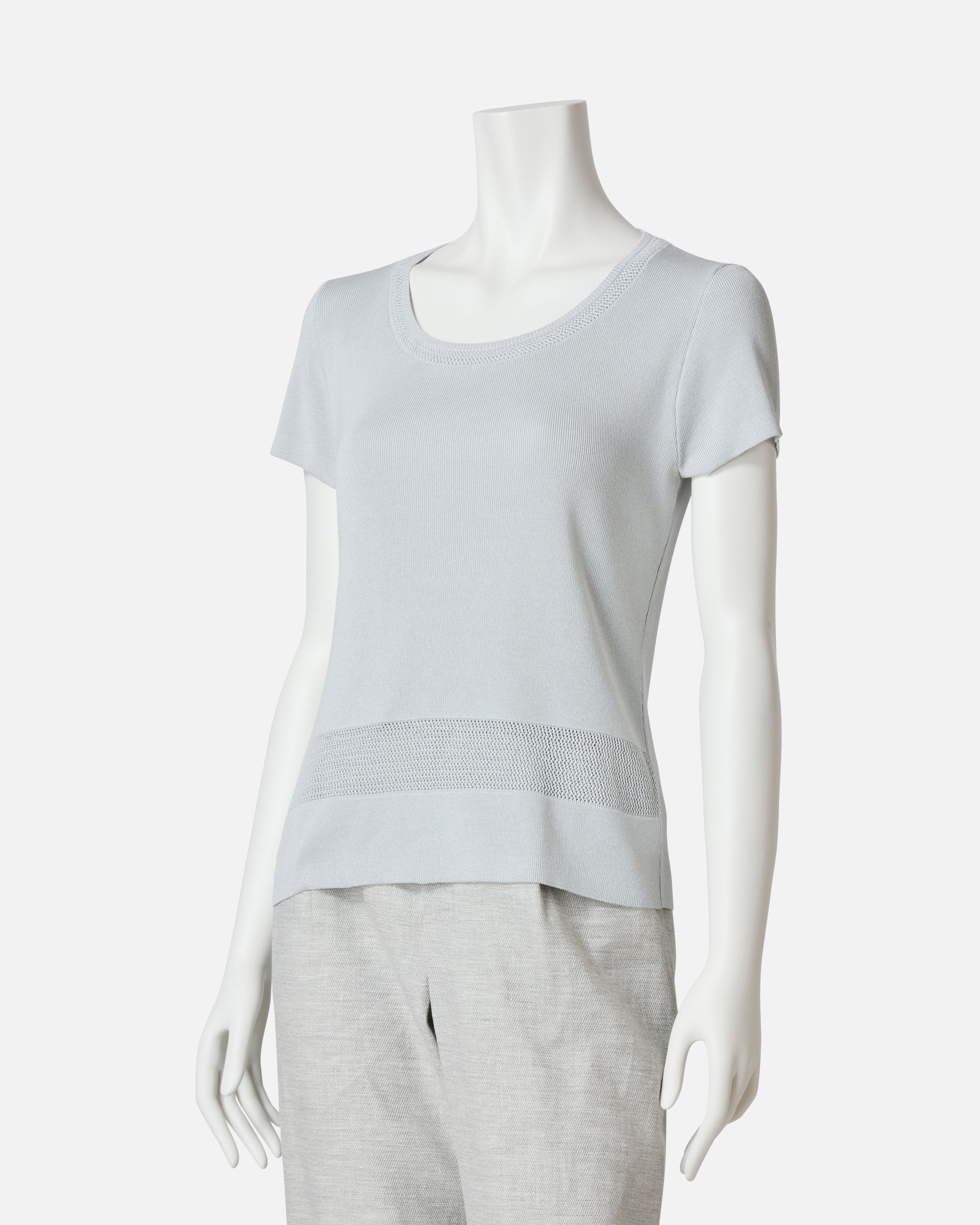 Silk linen mesh pullover