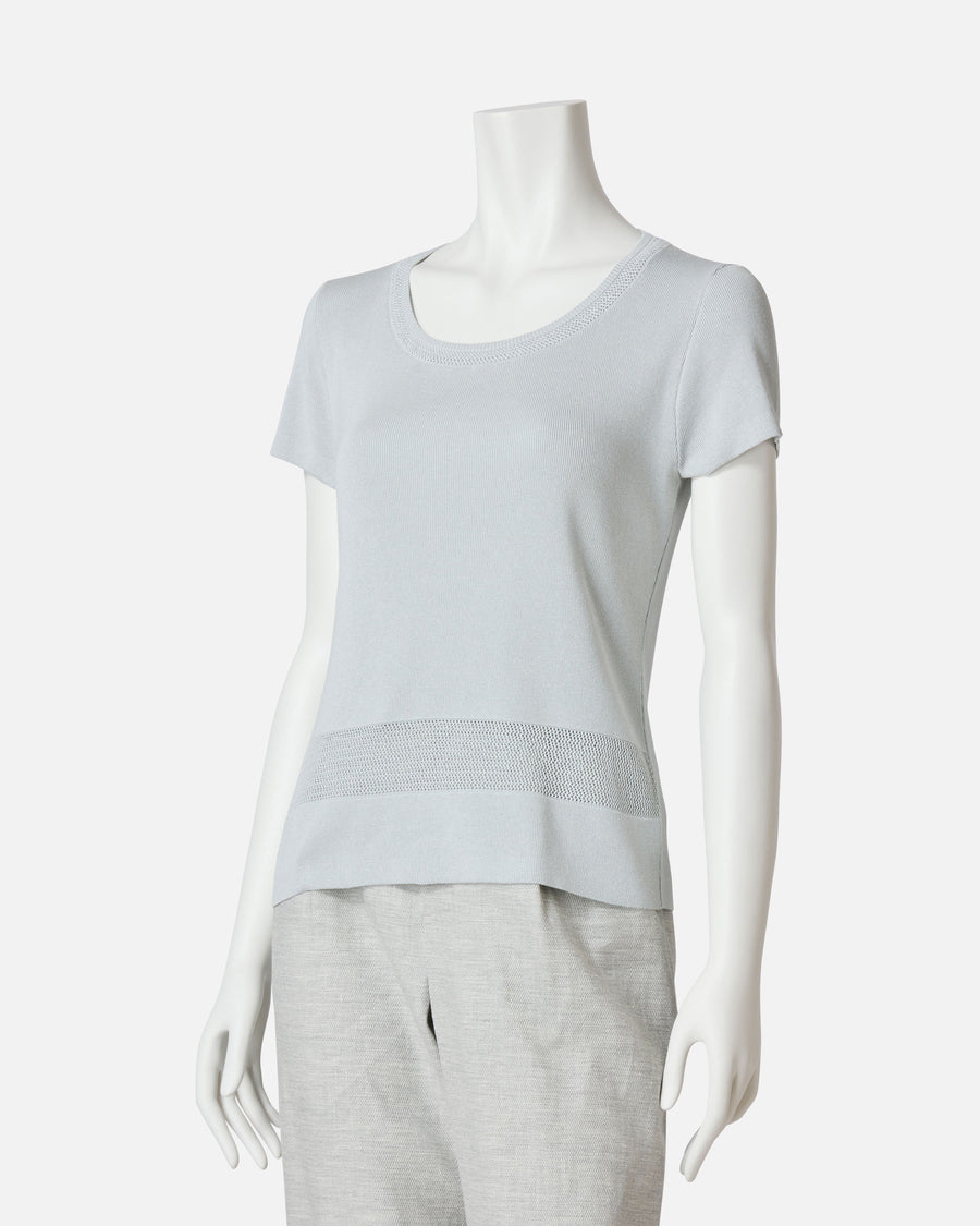 Silk linen mesh pullover