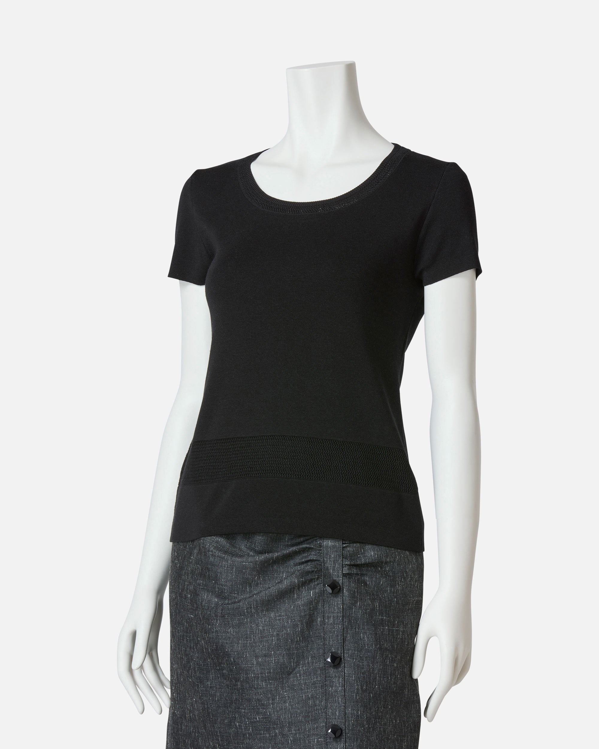 Silk linen mesh pullover