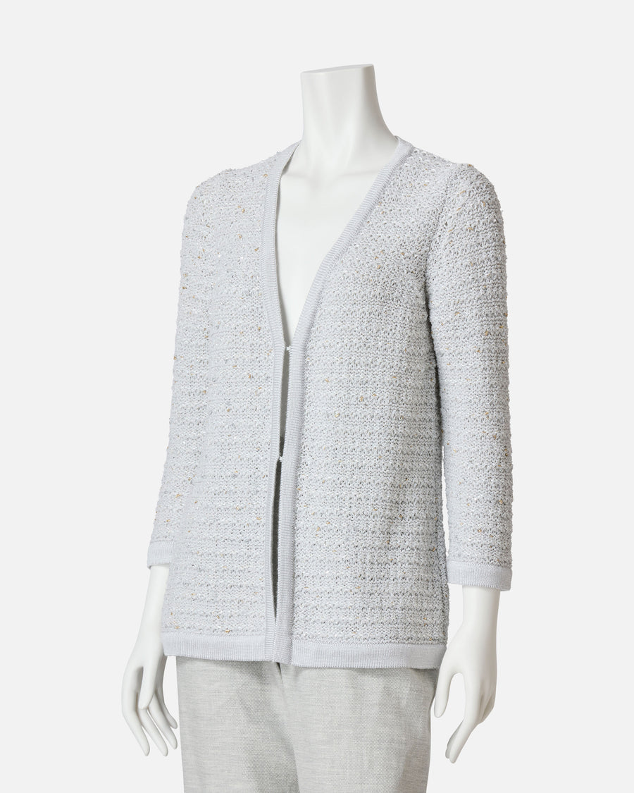 Organic cotton x lamé sequin cardigan