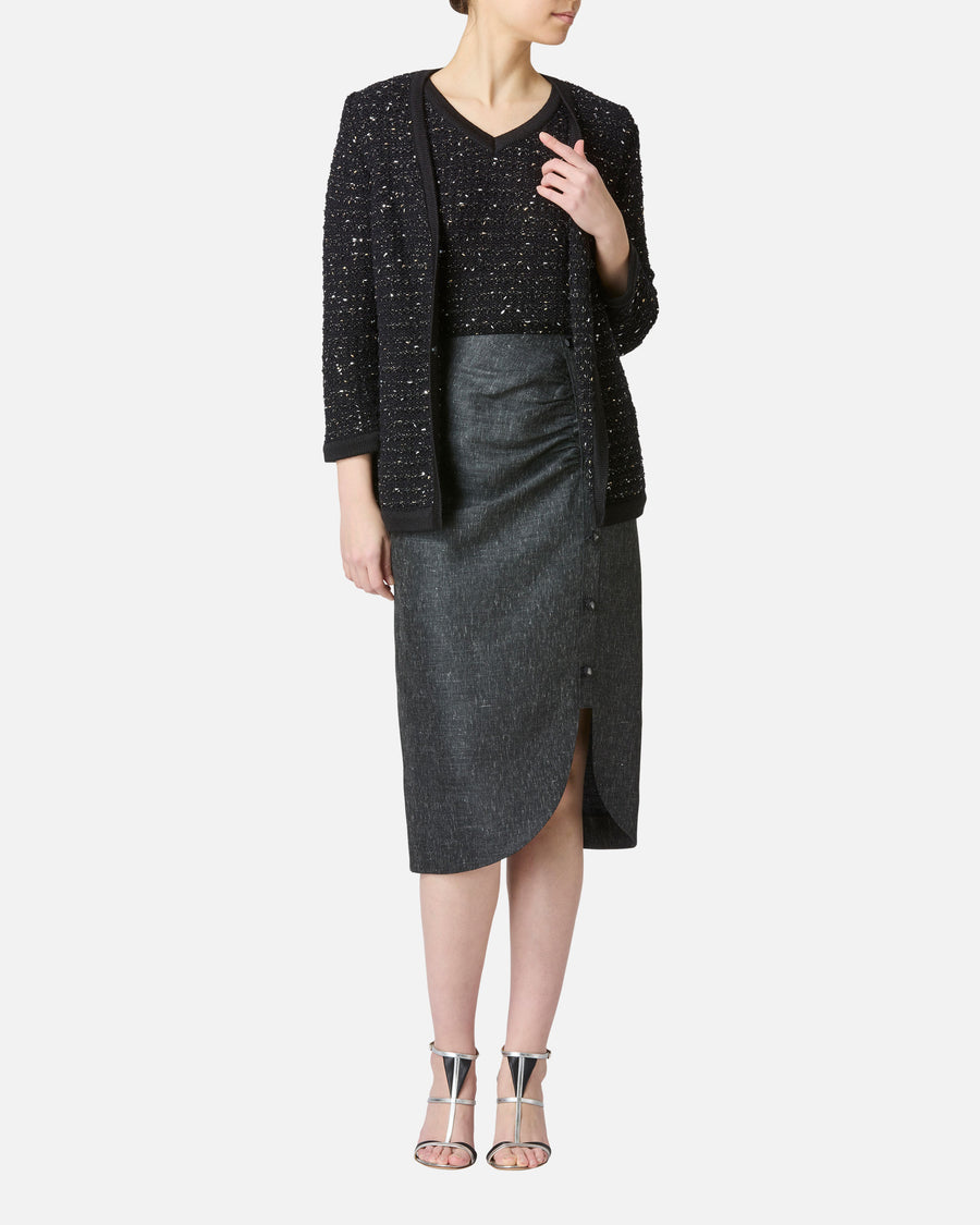 Organic cotton x lamé sequin pullover
