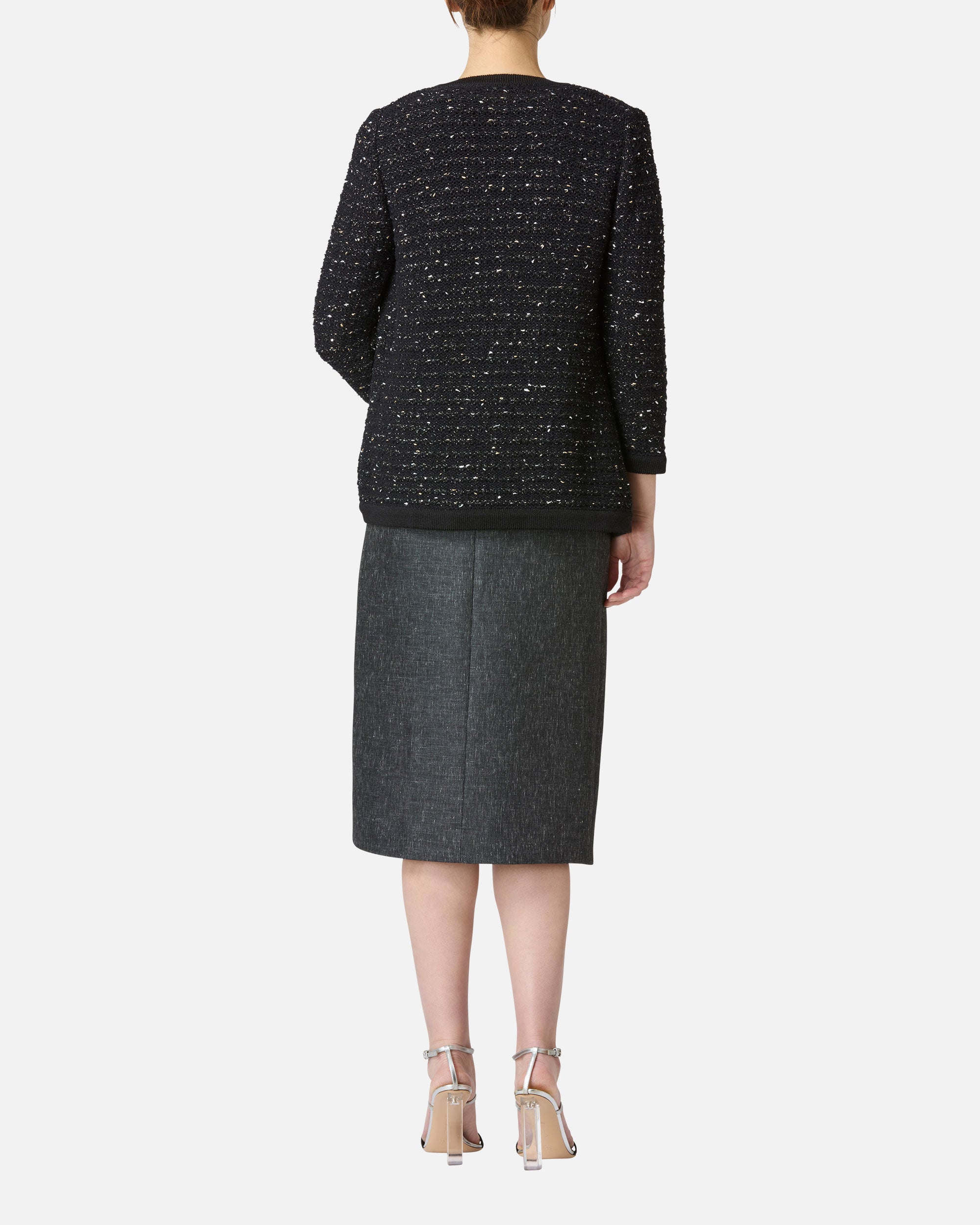 Organic cotton x lamé sequin cardigan