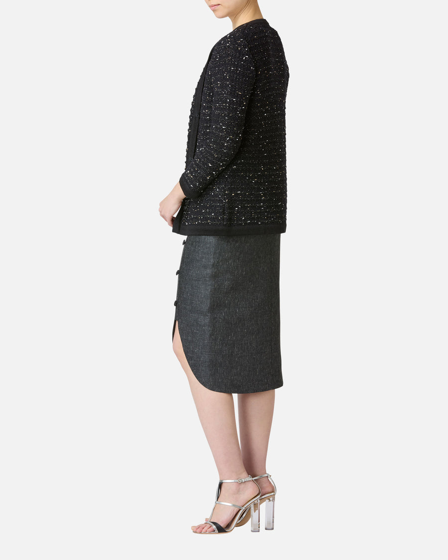 Gathered slit skirt