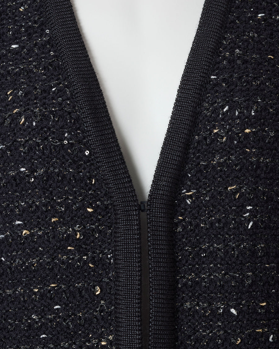 Organic cotton x lamé sequin cardigan