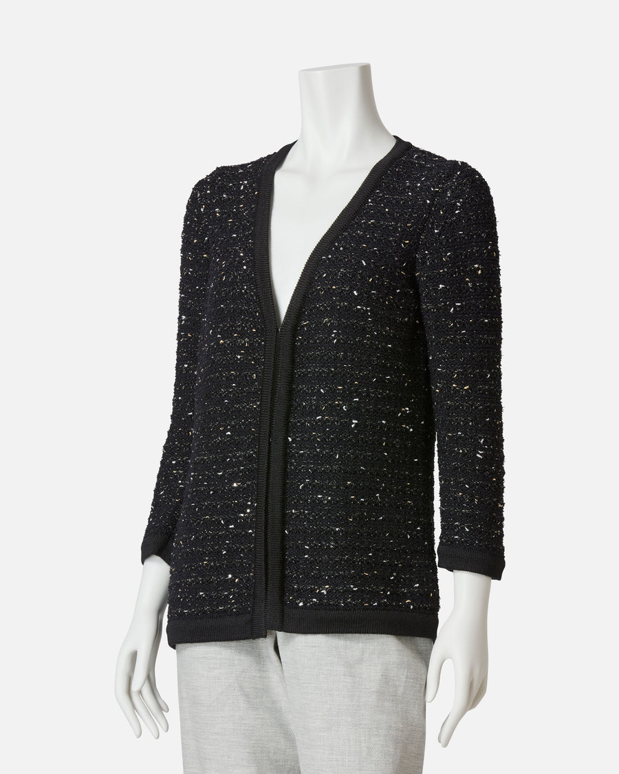 Organic cotton x lamé sequin cardigan