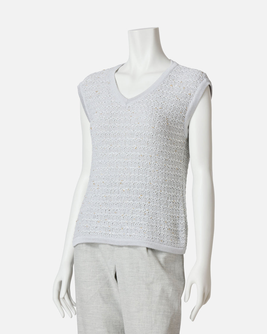 Organic cotton x lamé sequin pullover
